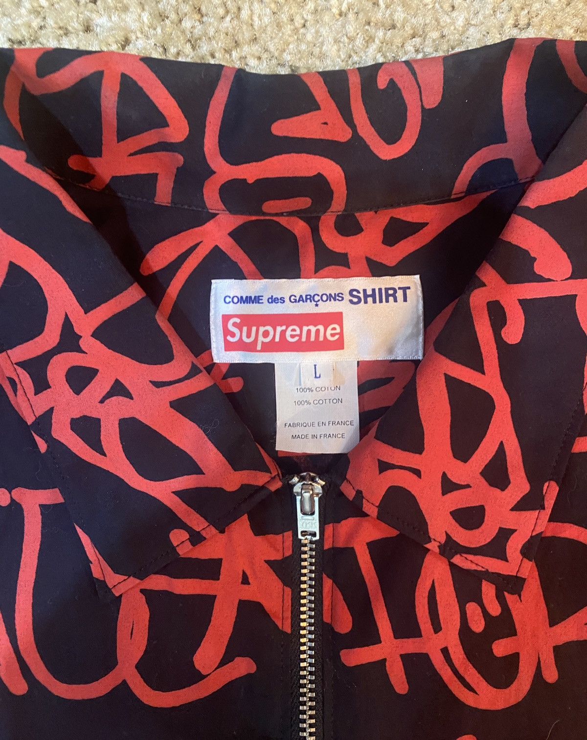 Comme des Garcons Supreme Comme Des Garcons Black Red Zip Up Shirt Large Size US L / EU 52-54 / 3 - 4 Thumbnail