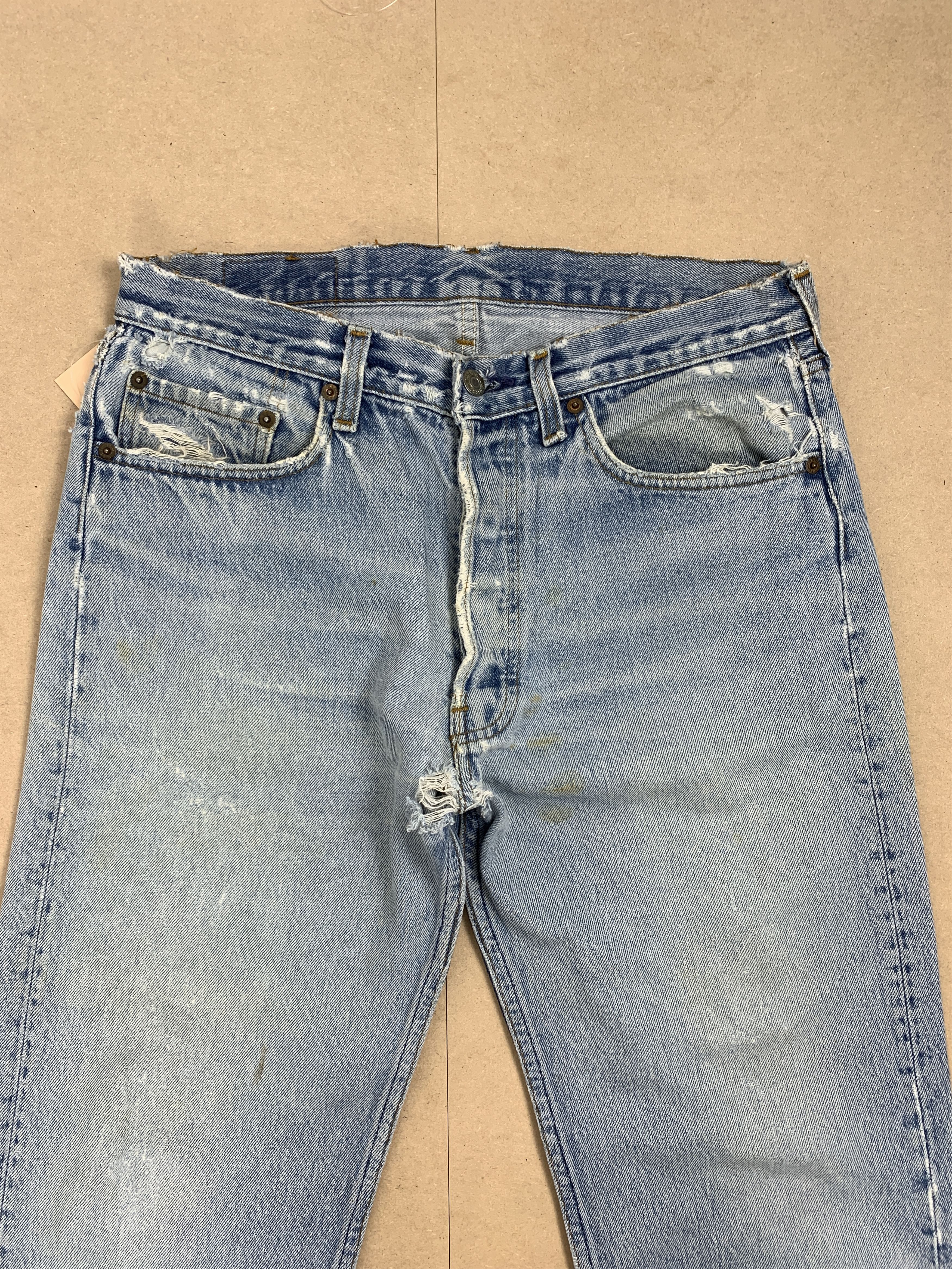 Levi's Vintage 80s LEVI'S 501 Faded Straight Cut Jeans P0134 Size US 31 - 2 Thumbnail