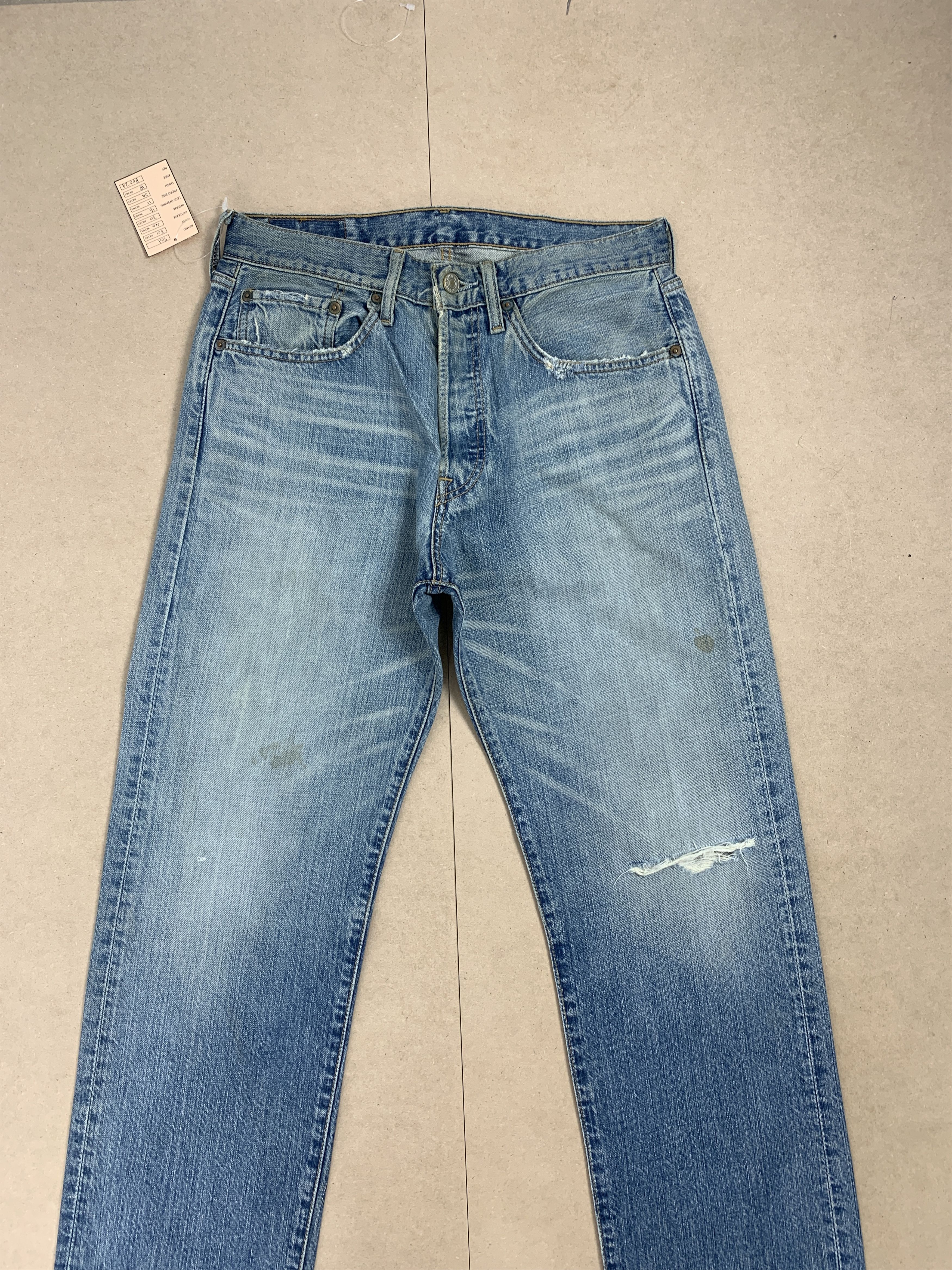 Levi's Vintage Y2K LEVI'S 501 Distressed Faded Mid Wash Jeans P0129 Size US 30 / EU 46 - 4 Thumbnail
