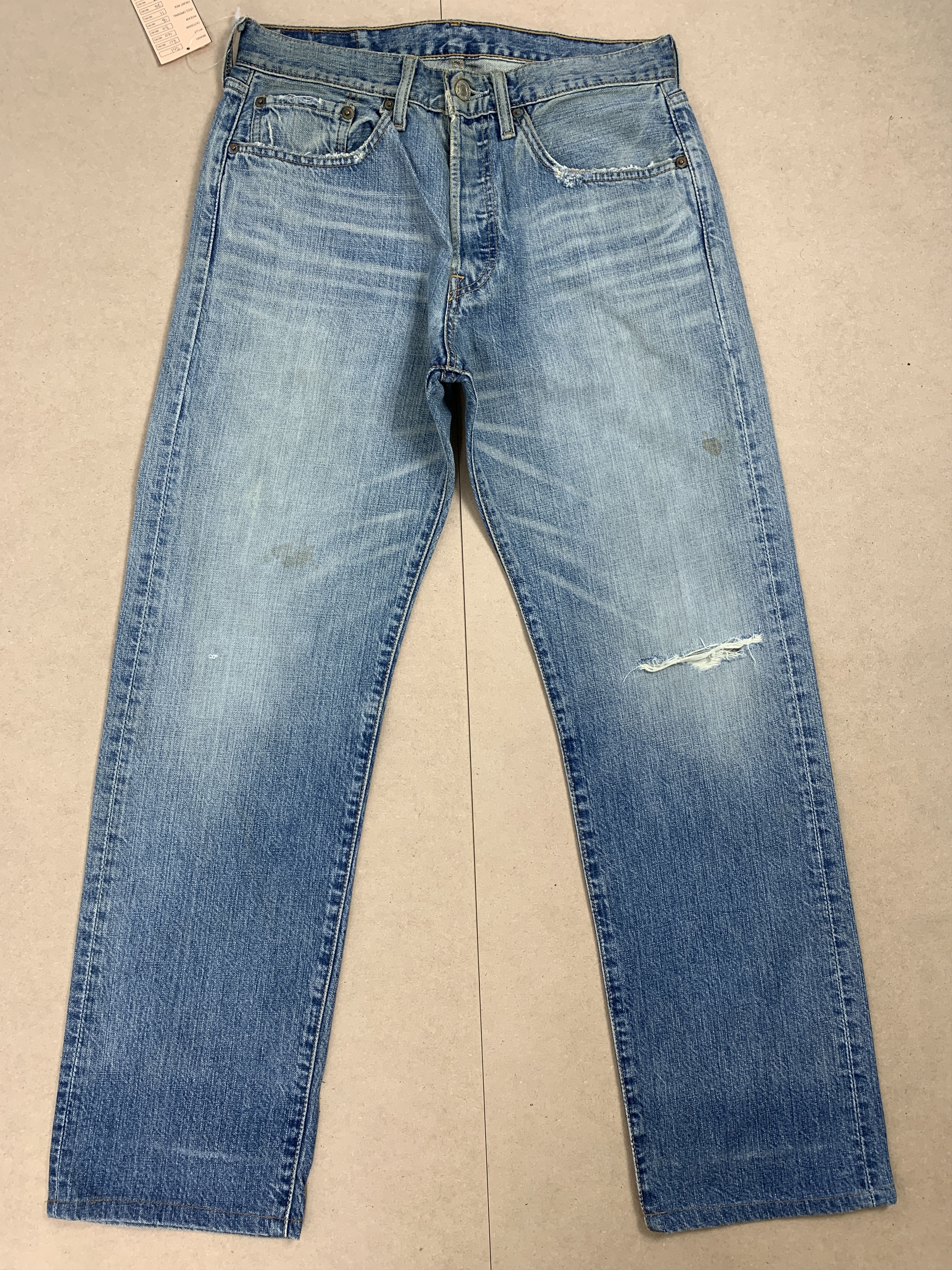 Levi's Vintage Y2K LEVI'S 501 Distressed Faded Mid Wash Jeans P0129 Size US 30 / EU 46 - 1 Thumbnail
