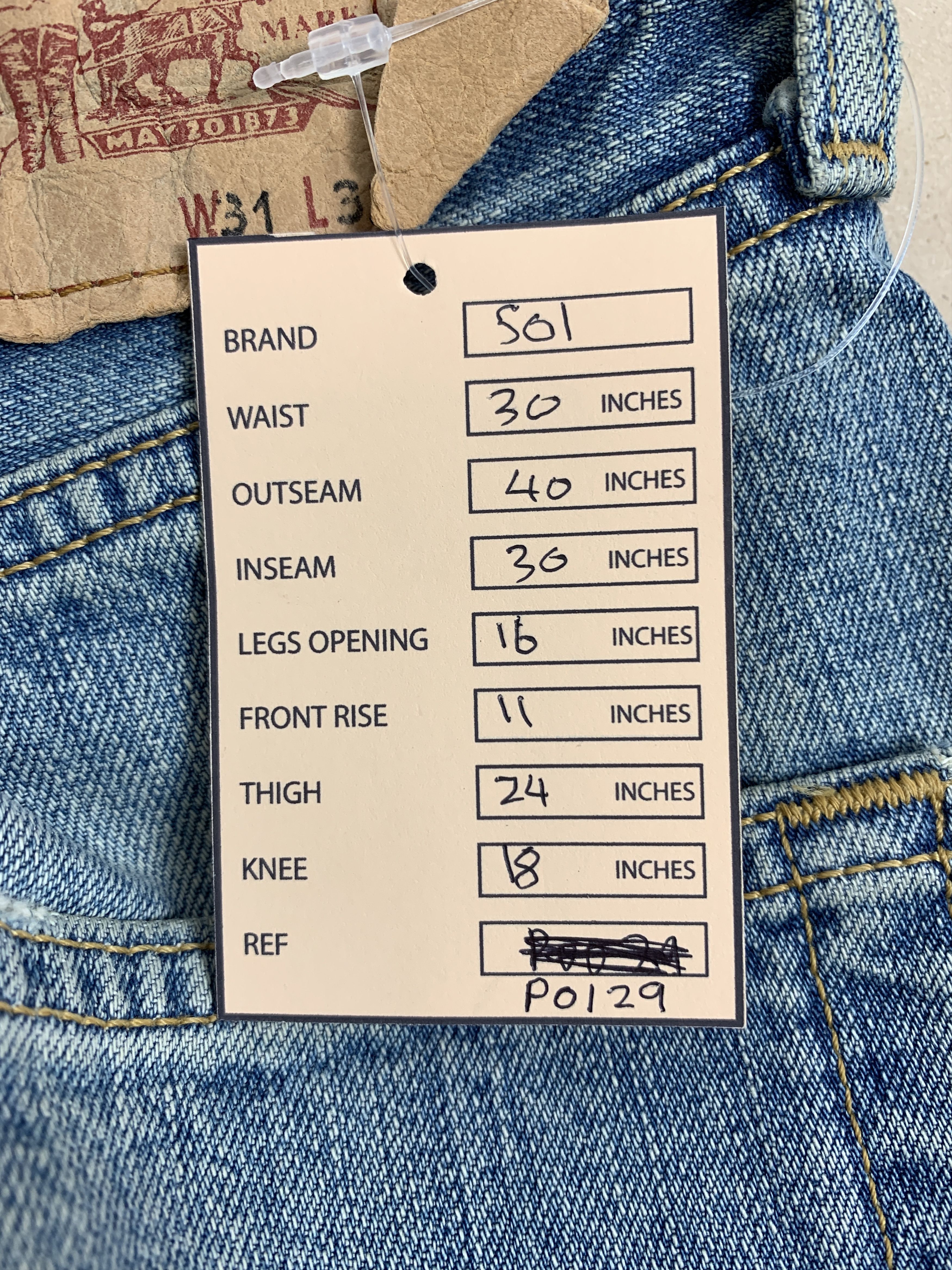 Levi's Vintage Y2K LEVI'S 501 Distressed Faded Mid Wash Jeans P0129 Size US 30 / EU 46 - 18 Thumbnail