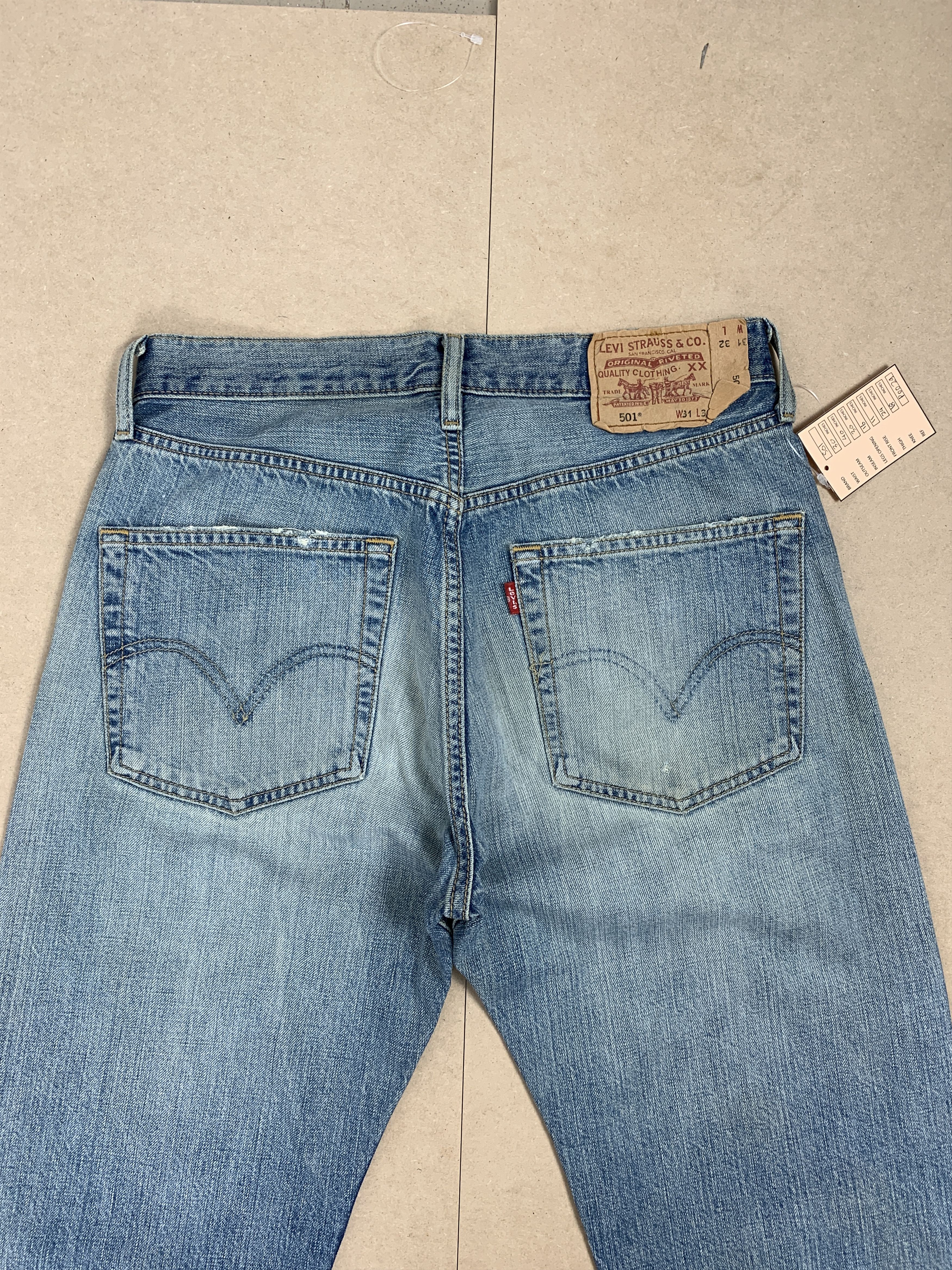 Levi's Vintage Y2K LEVI'S 501 Distressed Faded Mid Wash Jeans P0129 Size US 30 / EU 46 - 8 Thumbnail