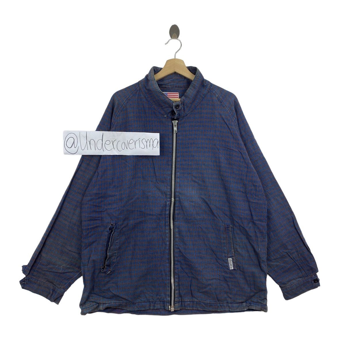 Droors DROORS CLOTHING USA Check Tartan Full Zipper Blue Oversize Size US XL / EU 56 / 4 - 1 Thumbnail