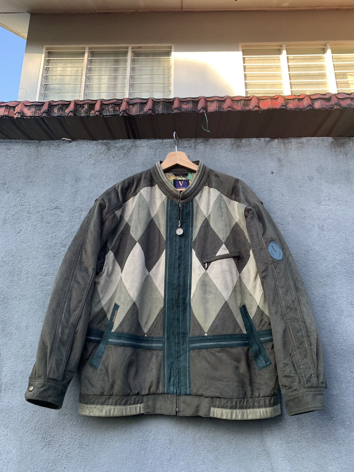 Valentino 🔥Vintage CARLO VALENTINO SEUDE BOMBER JACKET Size US L / EU 52-54 / 3 - 4 Thumbnail