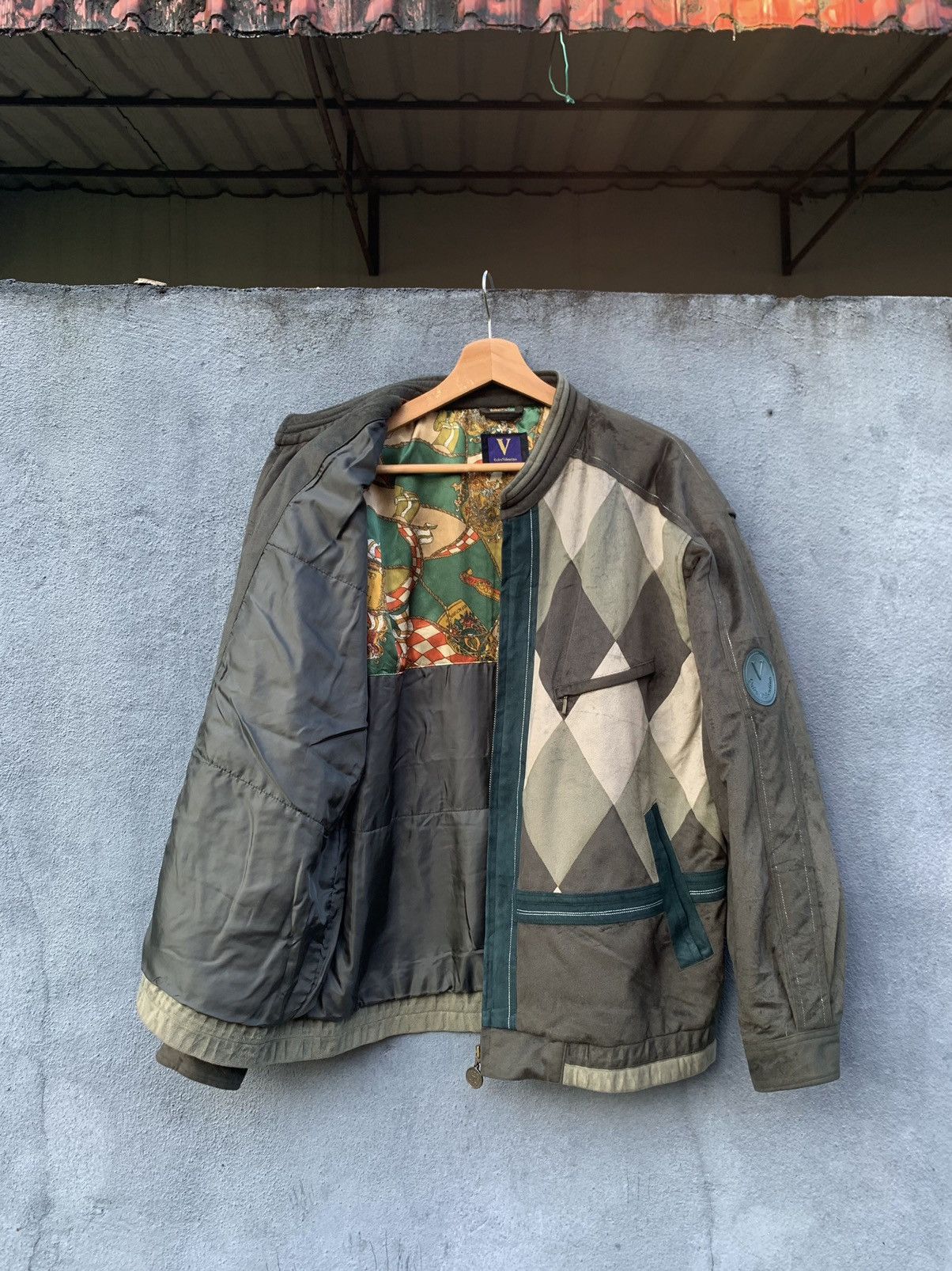 Valentino 🔥Vintage CARLO VALENTINO SEUDE BOMBER JACKET Size US L / EU 52-54 / 3 - 5 Thumbnail