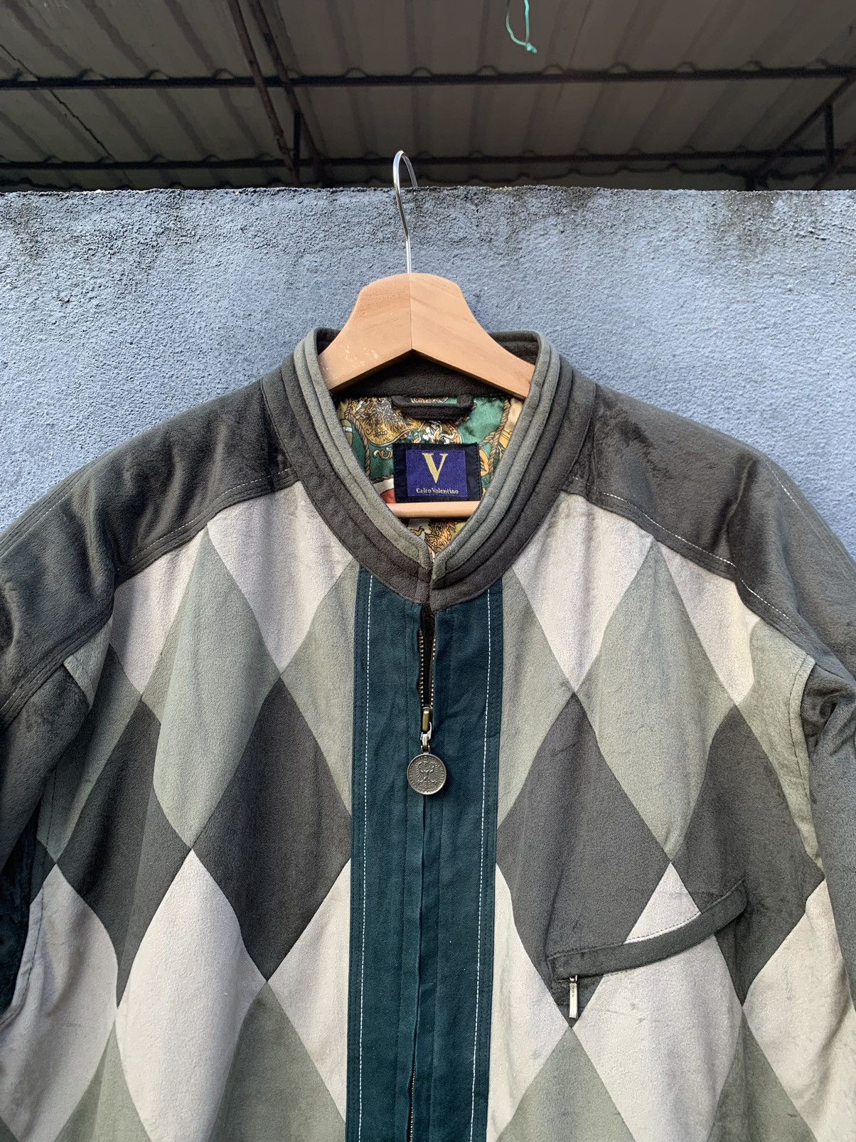 Valentino 🔥Vintage CARLO VALENTINO SEUDE BOMBER JACKET Size US L / EU 52-54 / 3 - 3 Thumbnail