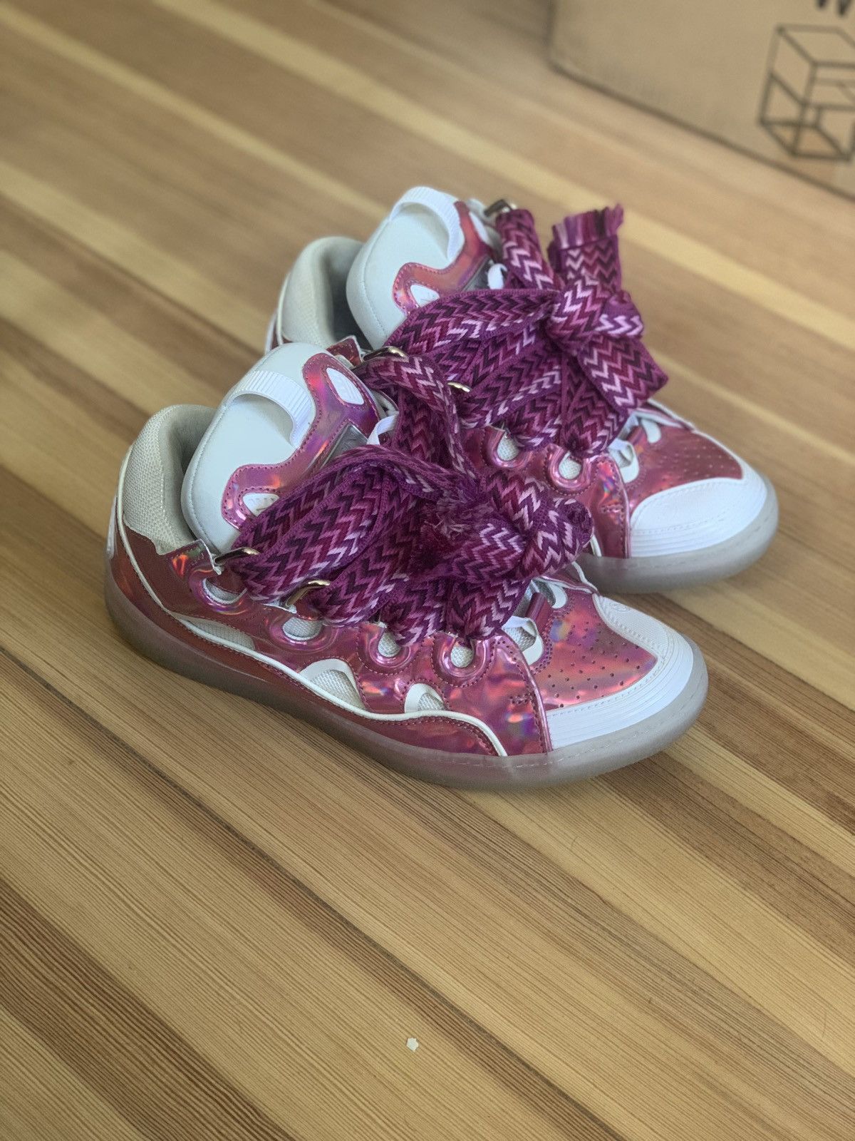 Lanvin Pink Iridescent Chunky Curb Sneakers | Grailed