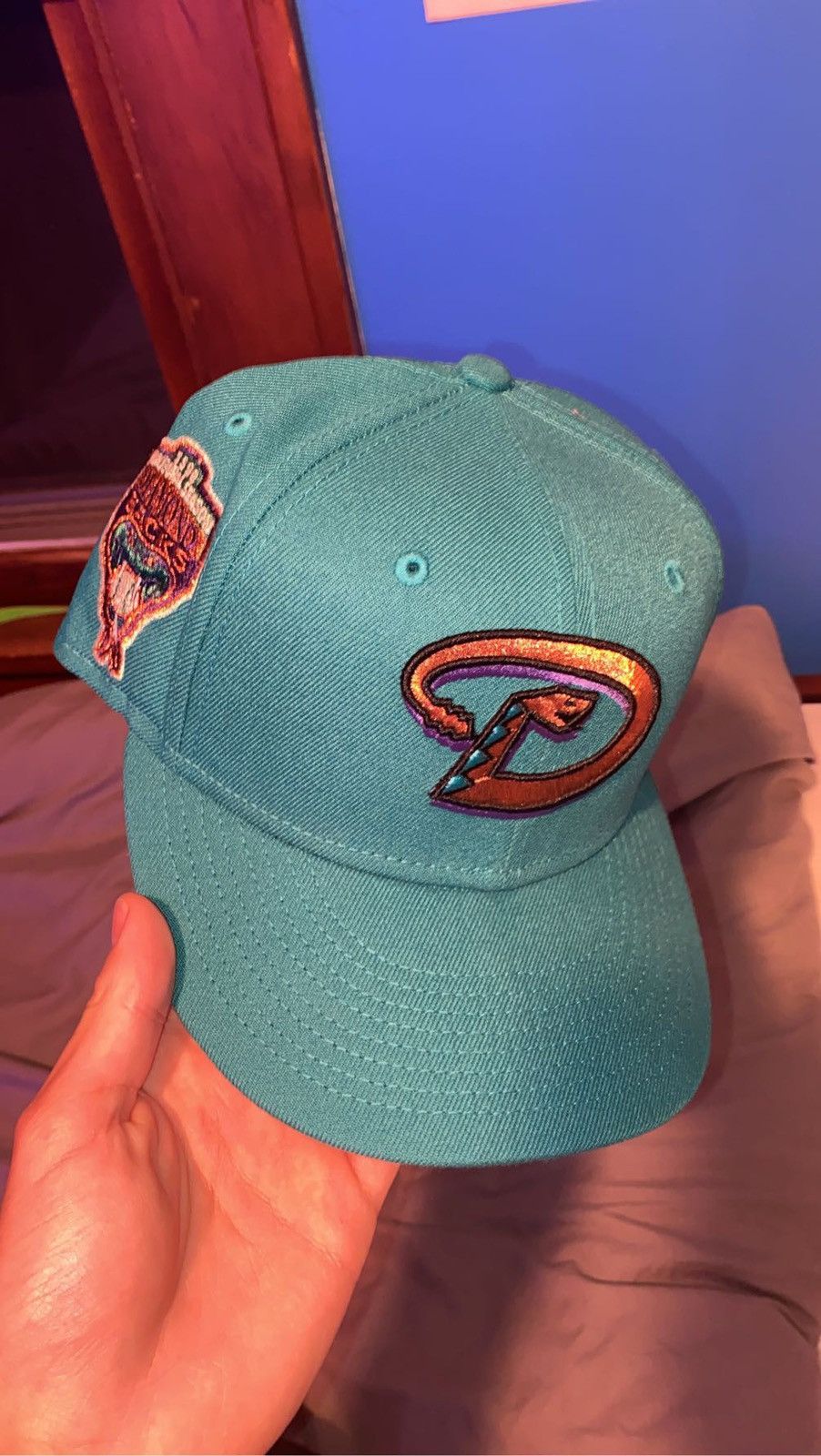 Fitted Cap Cotton Candy Diamondbacks Hat Hatclub Diamondbacks Teal