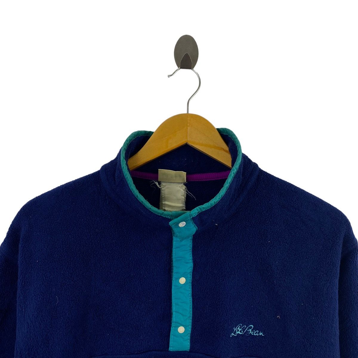 L.L. Bean Vintage L.L BEAN Retro Sherpa Half Zipper Navy Bomber Jacket Size US M / EU 48-50 / 2 - 2 Thumbnail