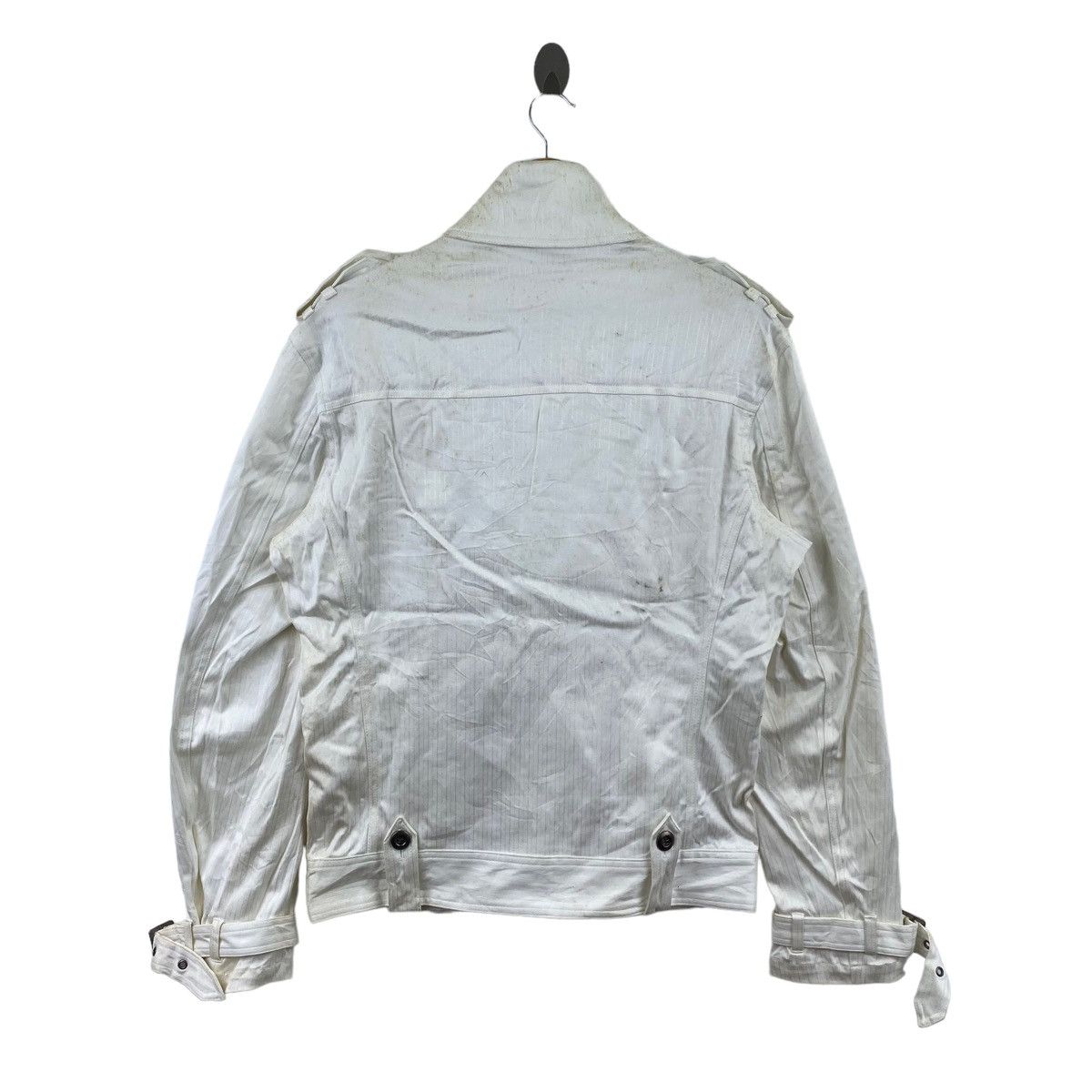 Japanese Brand SEMANTIC DESIGN Japanese Brand Punk Bike Rider Cream Jacket Size US L / EU 52-54 / 3 - 8 Thumbnail