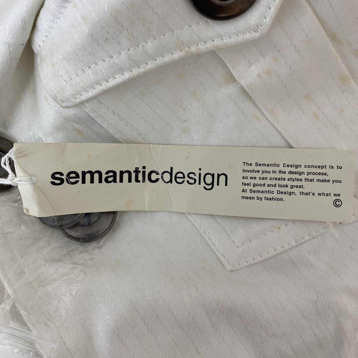 Japanese Brand SEMANTIC DESIGN Japanese Brand Punk Bike Rider Cream Jacket Size US L / EU 52-54 / 3 - 7 Thumbnail