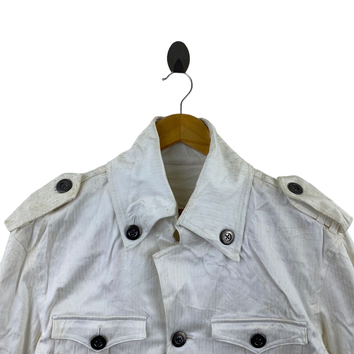 Japanese Brand SEMANTIC DESIGN Japanese Brand Punk Bike Rider Cream Jacket Size US L / EU 52-54 / 3 - 2 Thumbnail