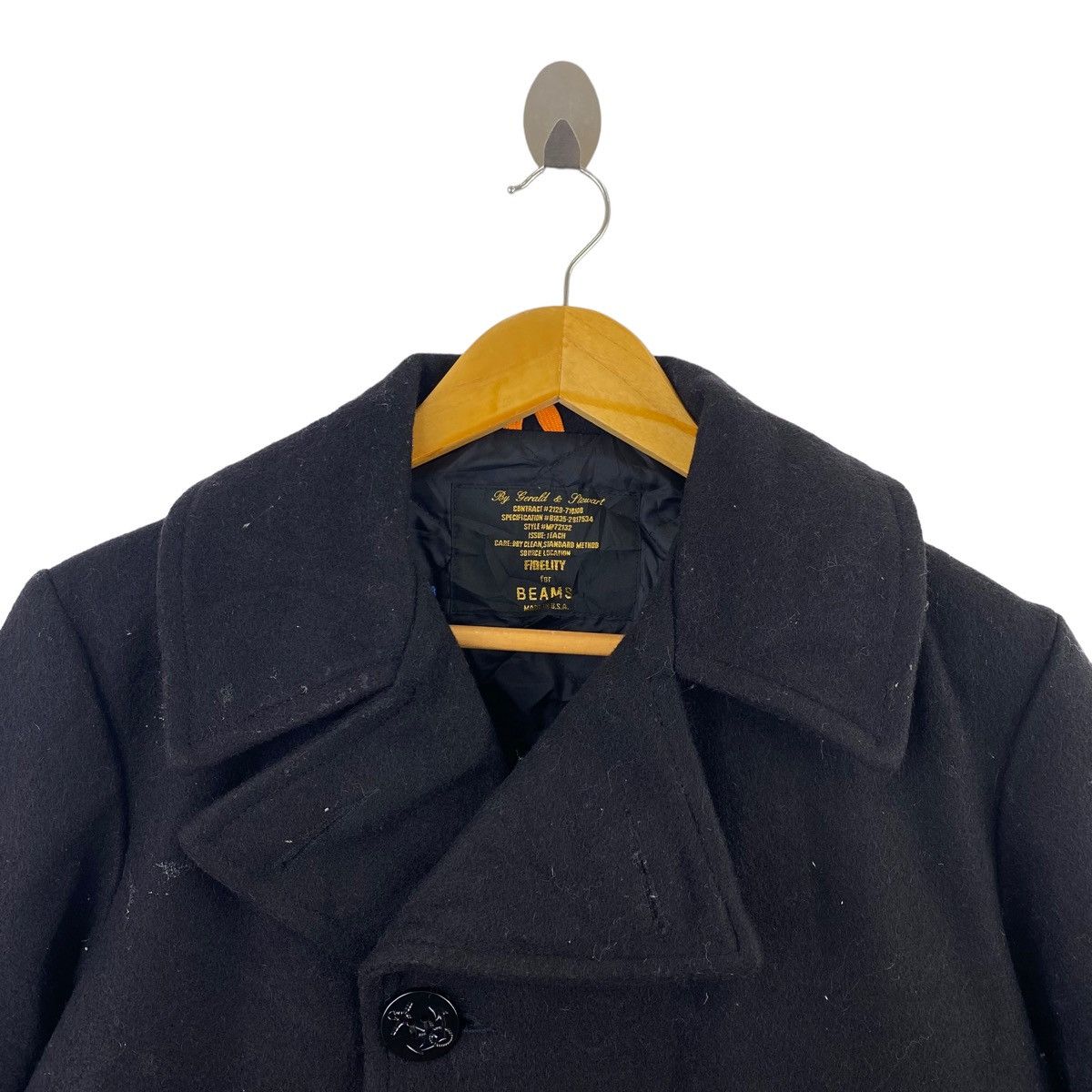 Japanese Brand BEAMS x FIDELITY USA Japanese Brand Wool Black Coat Jacket Size US M / EU 48-50 / 2 - 2 Thumbnail