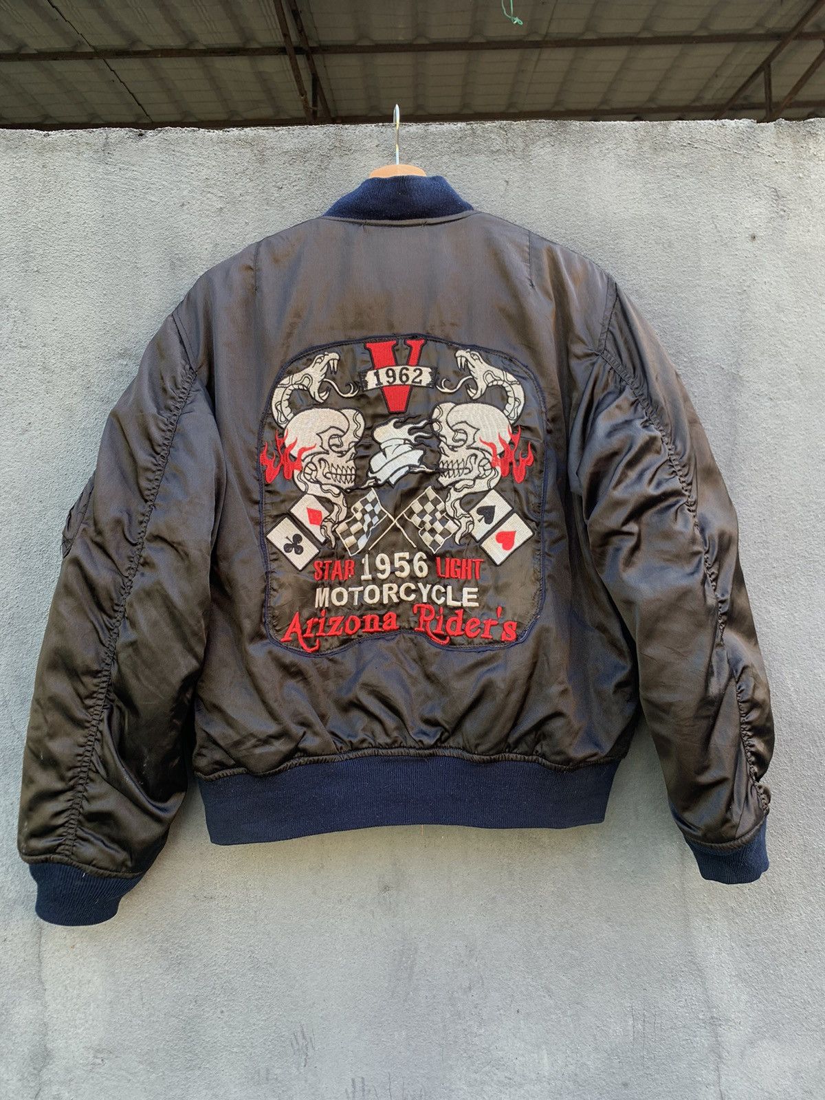 Vintage 👹90s American Arizona Riders Motorcycle Bomber Jacket Size US M / EU 48-50 / 2 - 1 Thumbnail
