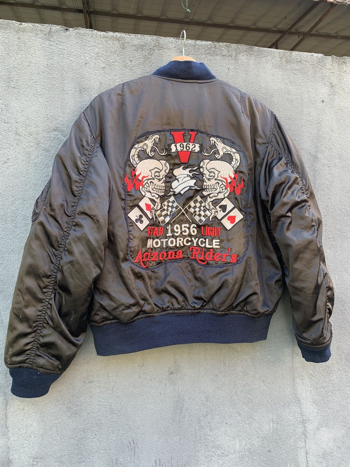Vintage 👹90s American Arizona Riders Motorcycle Bomber Jacket Size US M / EU 48-50 / 2 - 3 Thumbnail