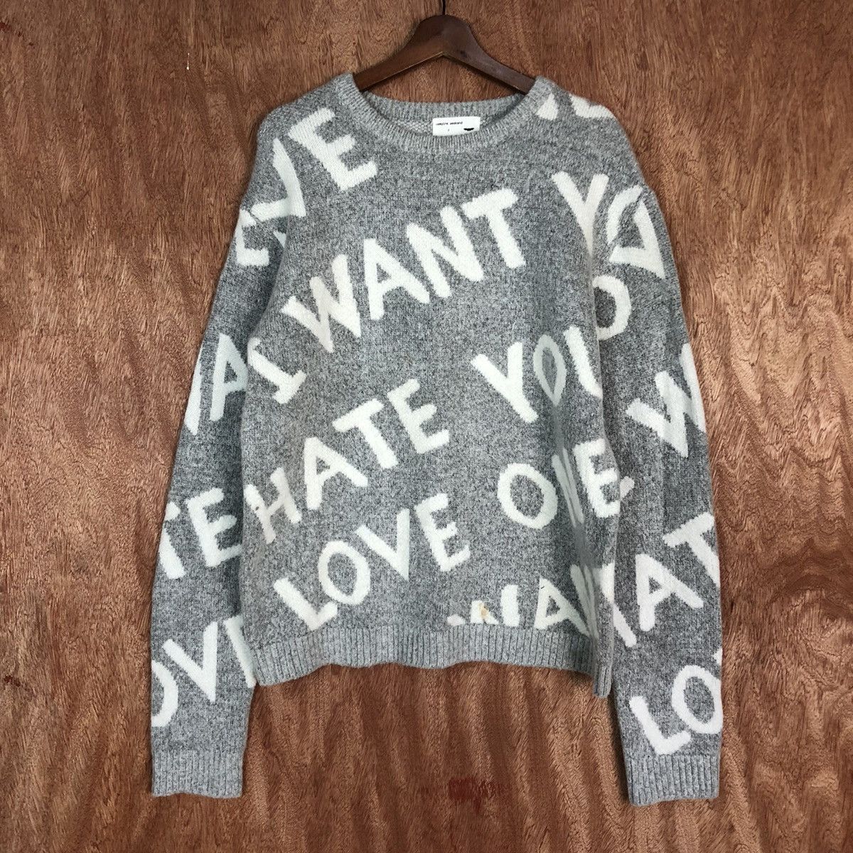 image of Homespun Knitwear Vampire Weekend Grey Full Print Knitwear C749, Men's (Size Medium)