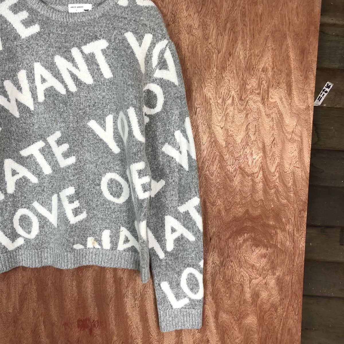 Vintage DL Vampire Weekend Grey full print KNitwear #c749 Size US M / EU 48-50 / 2 - 5 Thumbnail