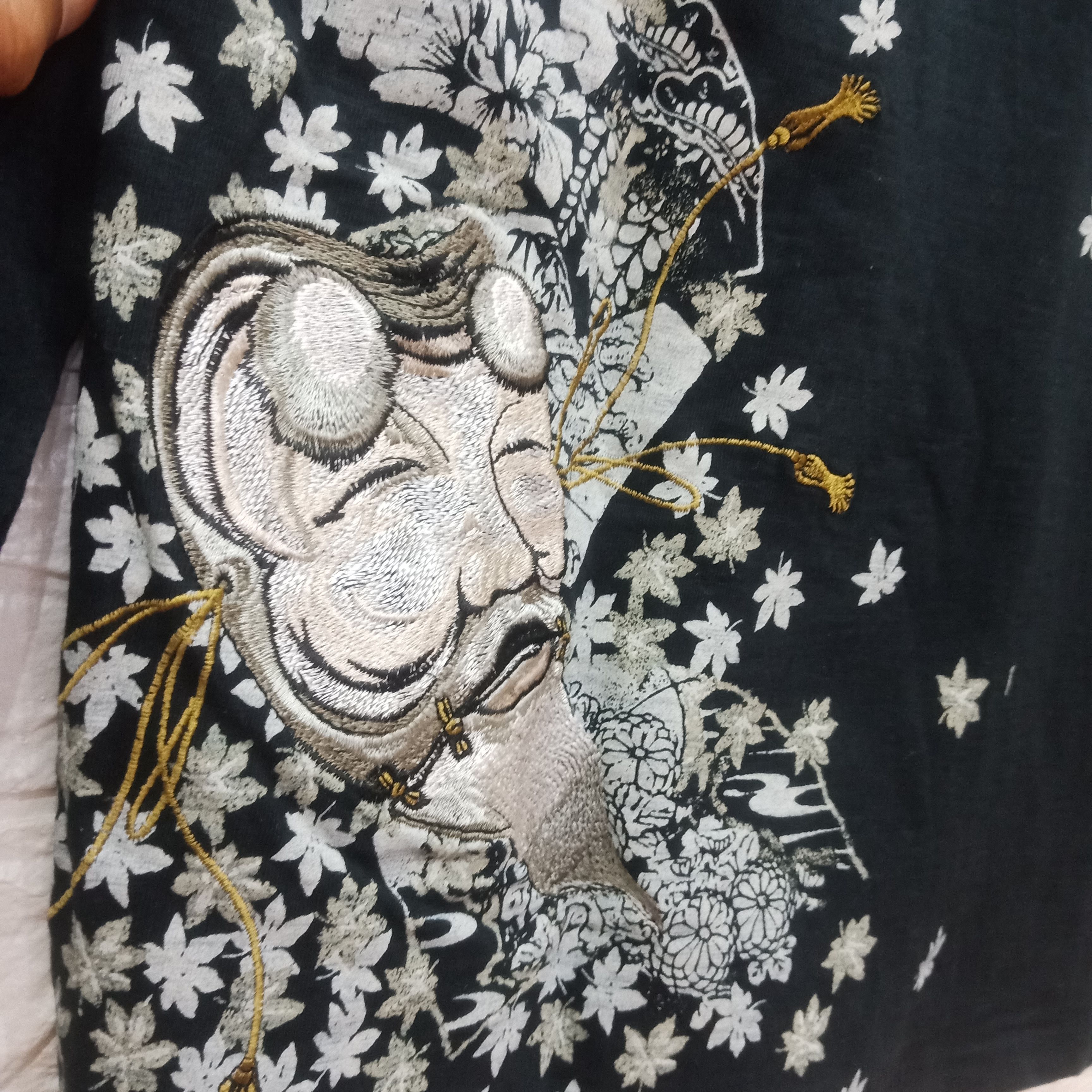 Japanese Brand × Vintage Sukajan japanese tradition Embroidery devil mask longsleeve Size US S / EU 44-46 / 1 - 2 Thumbnail