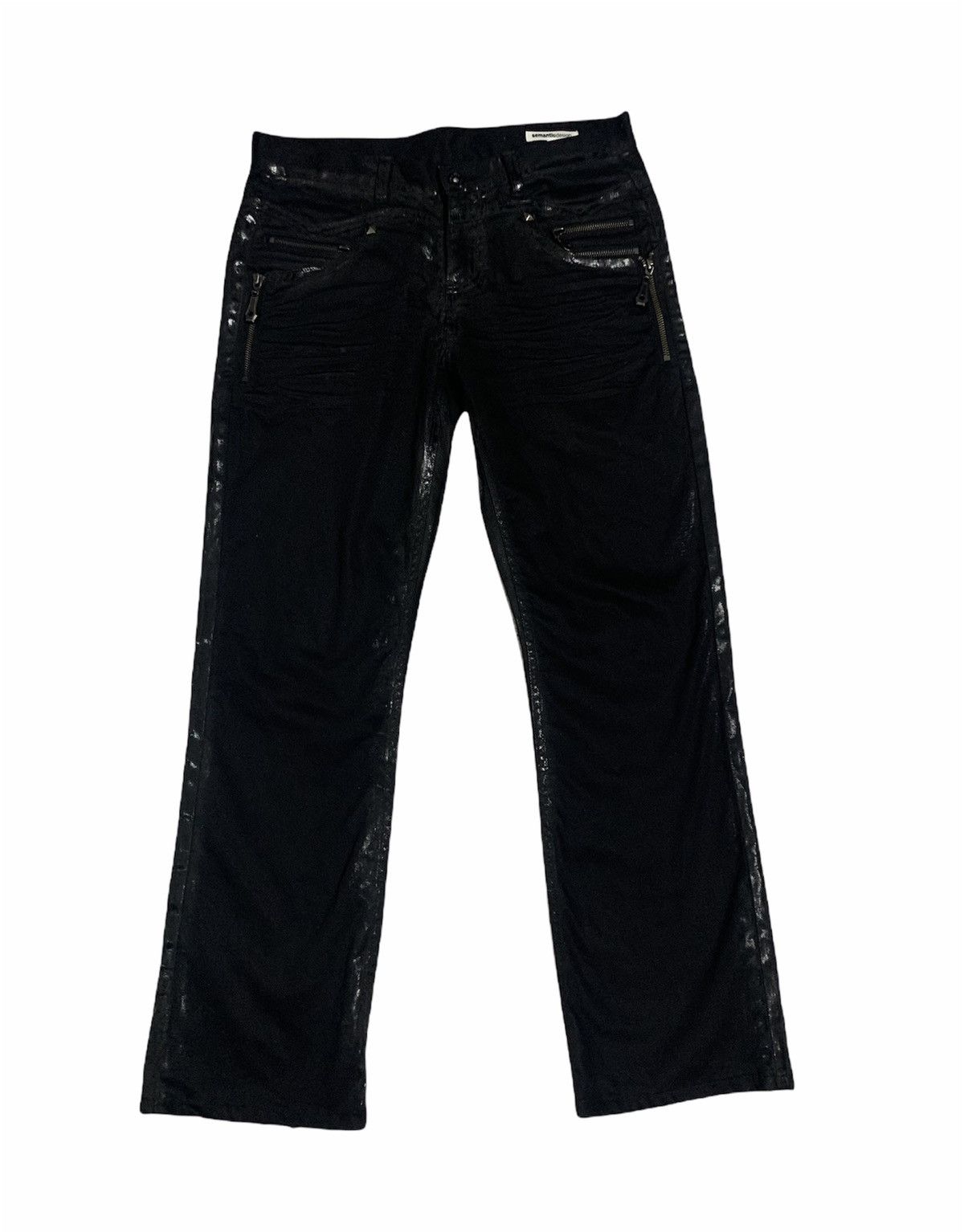 20471120 × Japanese Brand Japanese Brand Semanticdesign Black Smoke Studed Pant Size US 32 / EU 48 - 2 Thumbnail