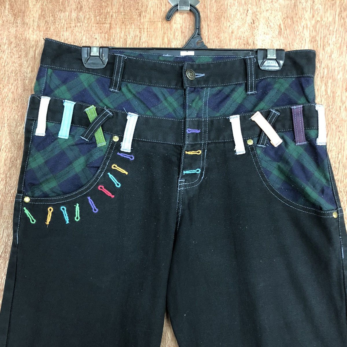 Hypebeast Jungle storm Black Double Waist Jeans Pants #c742DL Size US 30 / EU 46 - 4 Thumbnail