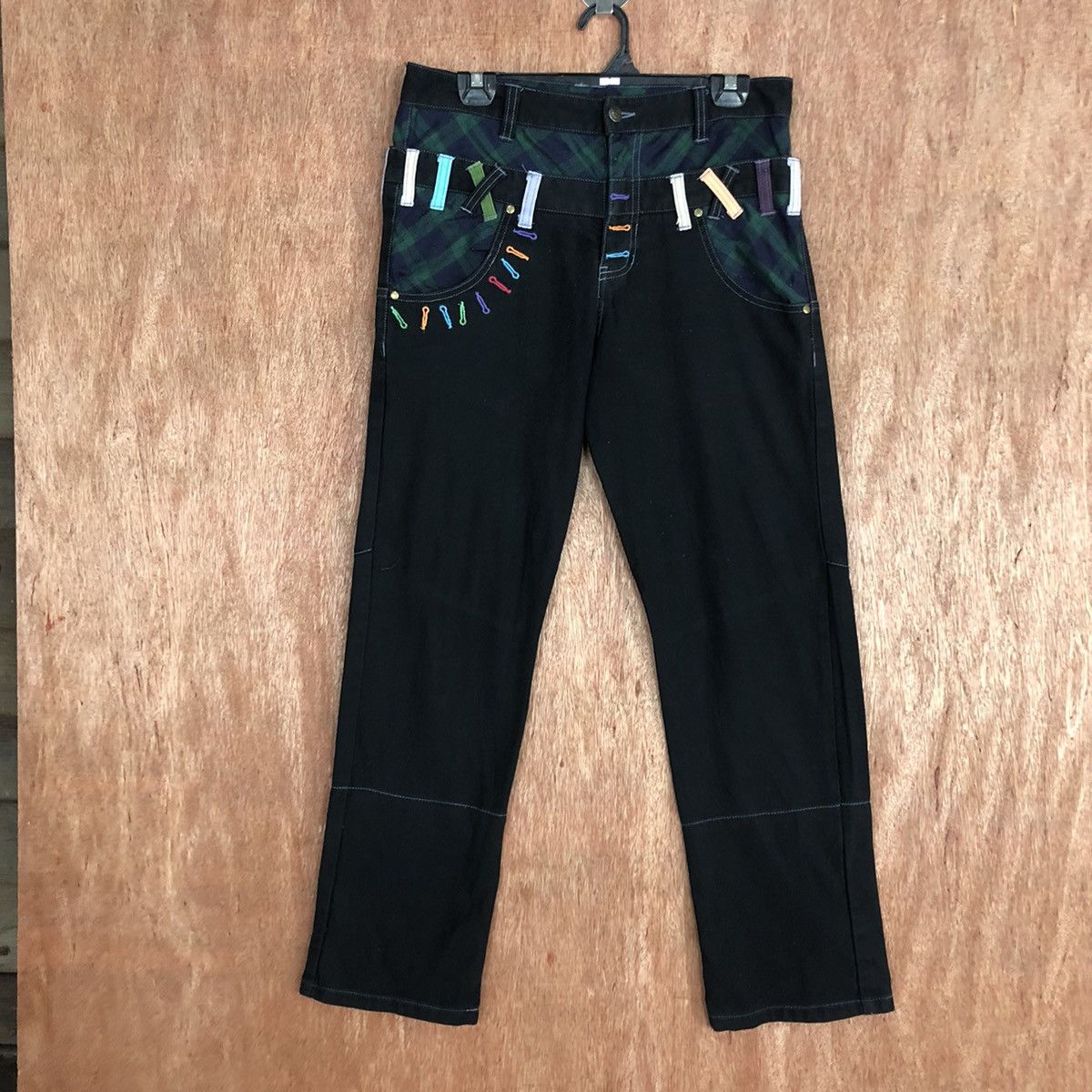 Hypebeast Jungle storm Black Double Waist Jeans Pants #c742DL Size US 30 / EU 46 - 1 Thumbnail