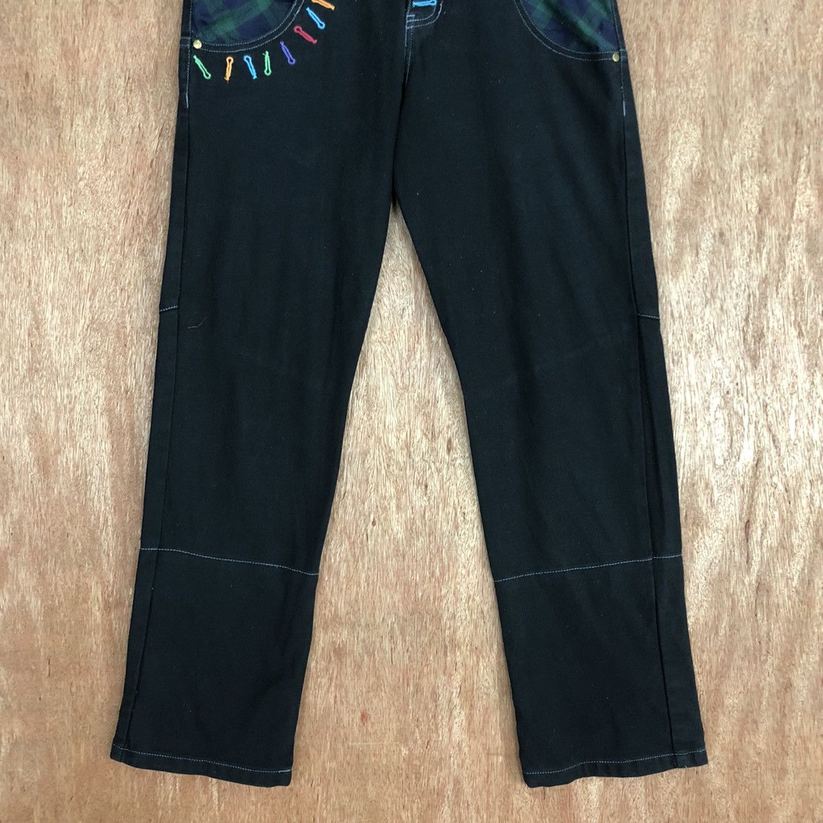 Hypebeast Jungle storm Black Double Waist Jeans Pants #c742DL Size US 30 / EU 46 - 3 Thumbnail