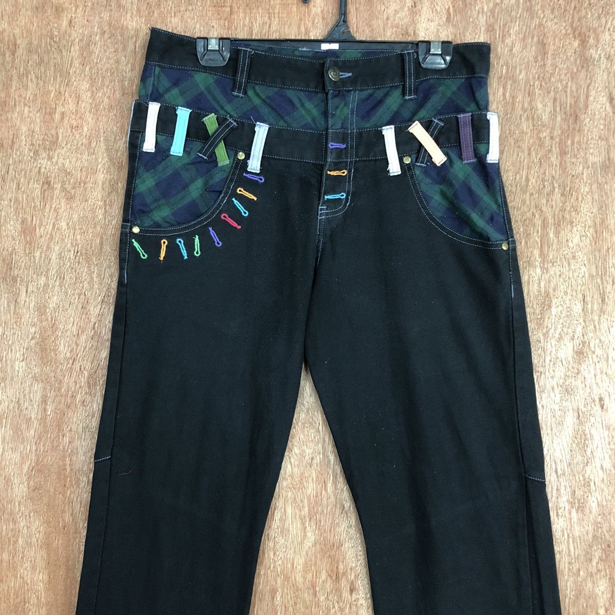 Hypebeast Jungle storm Black Double Waist Jeans Pants #c742DL Size US 30 / EU 46 - 2 Thumbnail