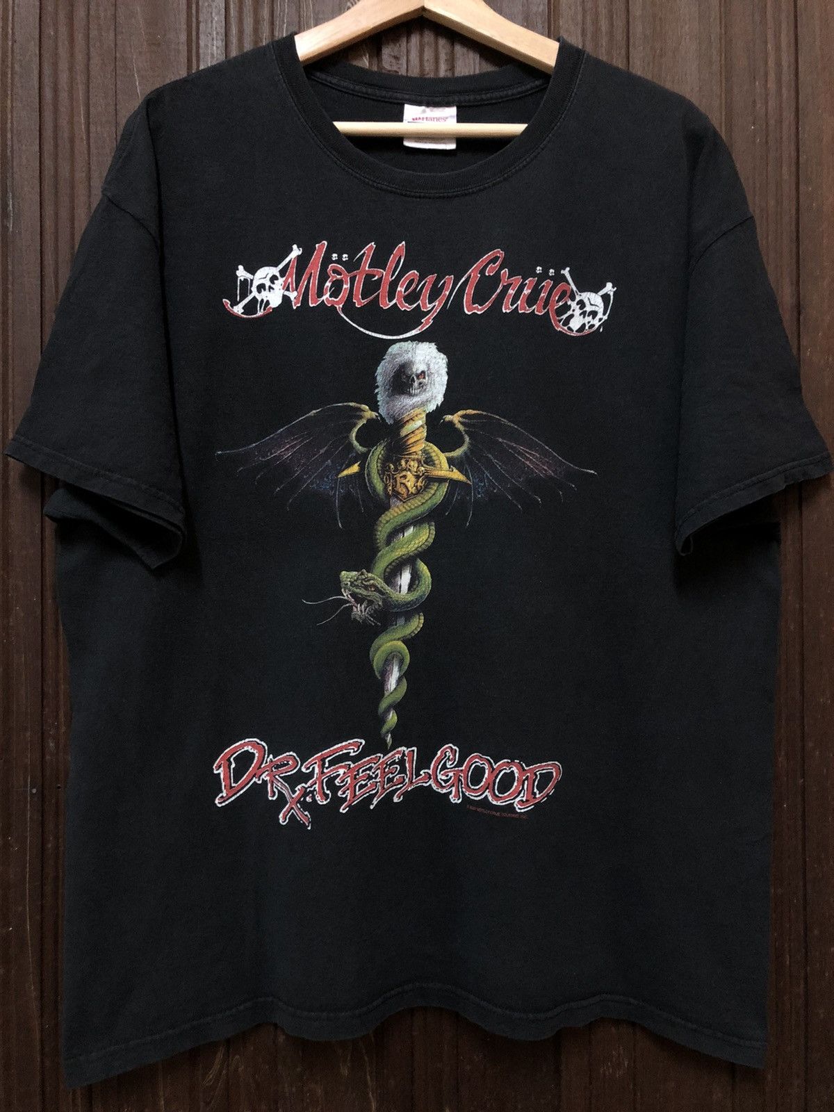 Band Tees × Vintage Vintage Motley Crue Metal Band Dr. FeelGood Album Tee Shirt Size US XL / EU 56 / 4 - 1 Thumbnail
