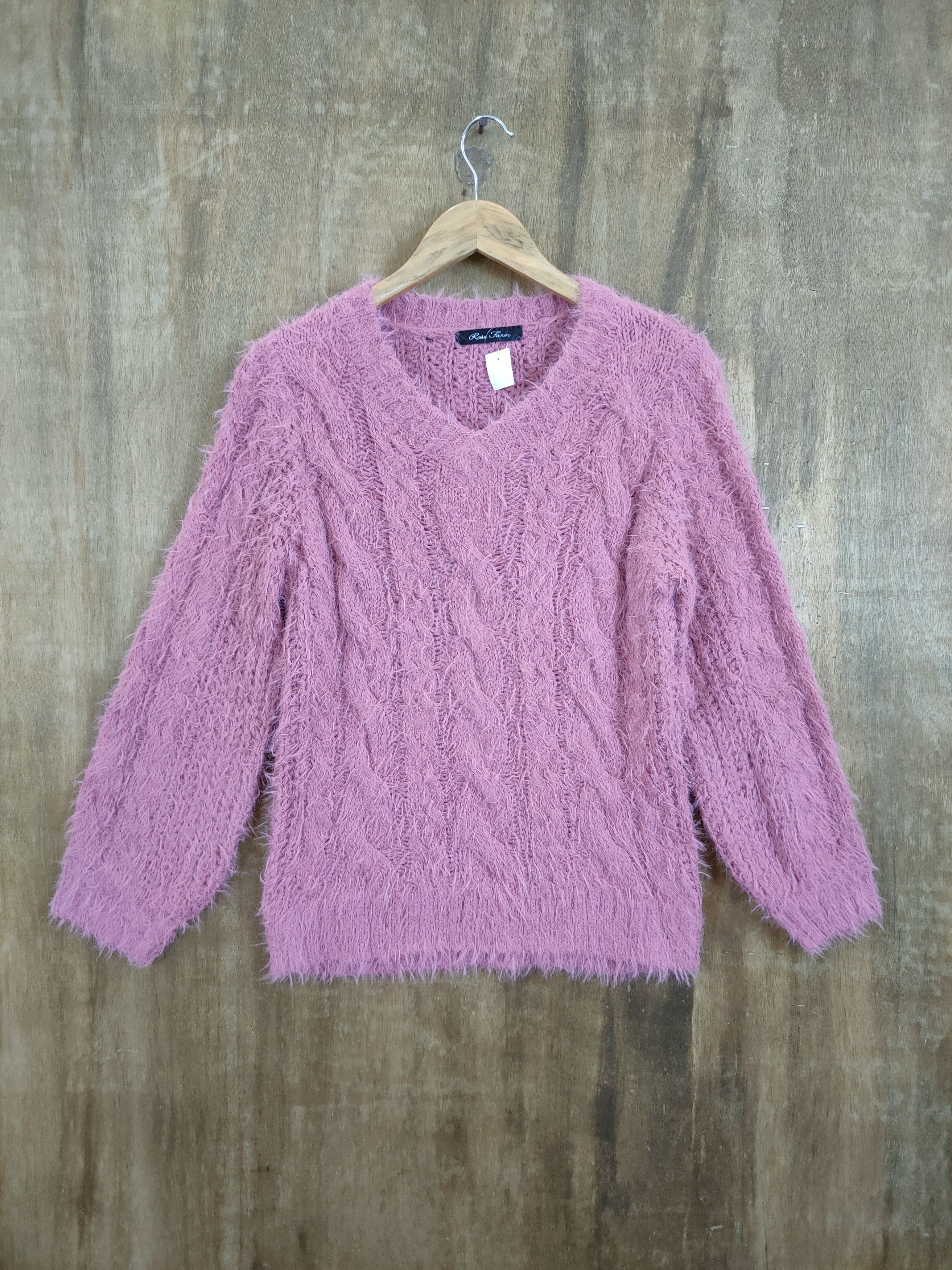 Aran Isles Knitwear D Rose Farm mohair shag shaggy fur cable knitwear #46- 921 Size M / US 6-8 / IT 42-44 - 1 Thumbnail