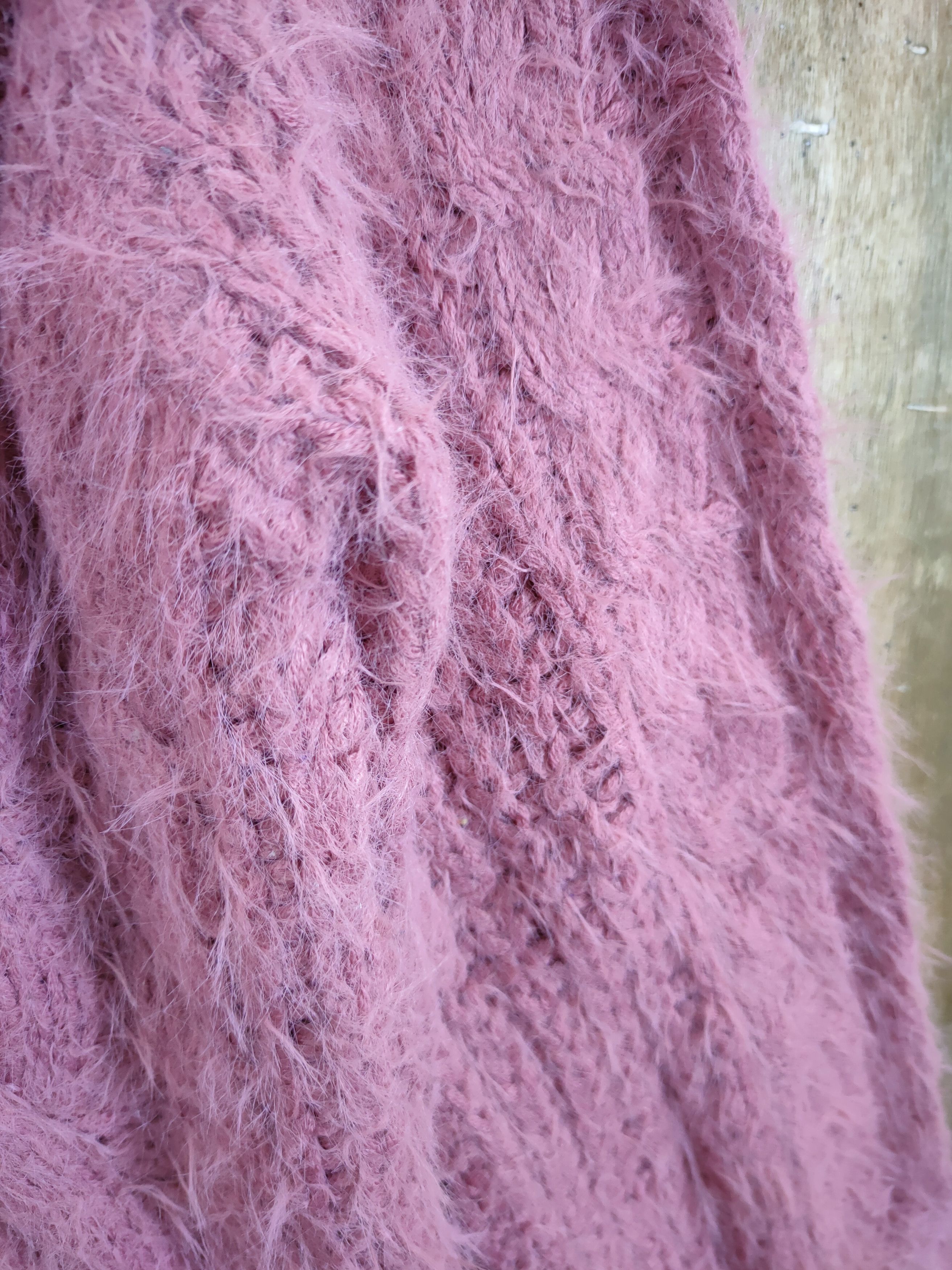 Aran Isles Knitwear D Rose Farm mohair shag shaggy fur cable knitwear #46- 921 Size M / US 6-8 / IT 42-44 - 6 Thumbnail