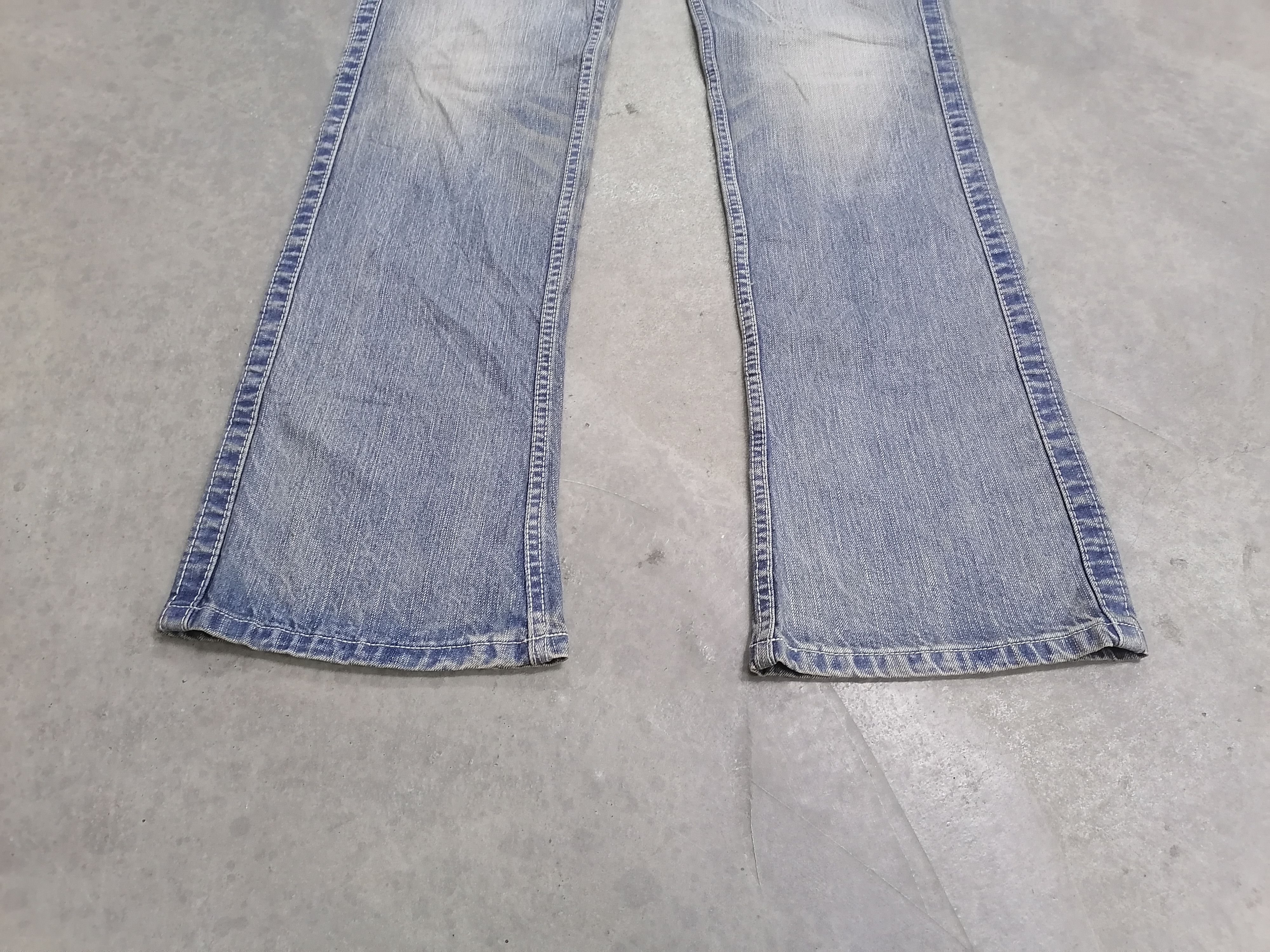 Japanese Brand FLARED🔥Blue Way Faded Blue Distressed Denim Pants⚡⚡⚡ Size US 34 / EU 50 - 3 Thumbnail