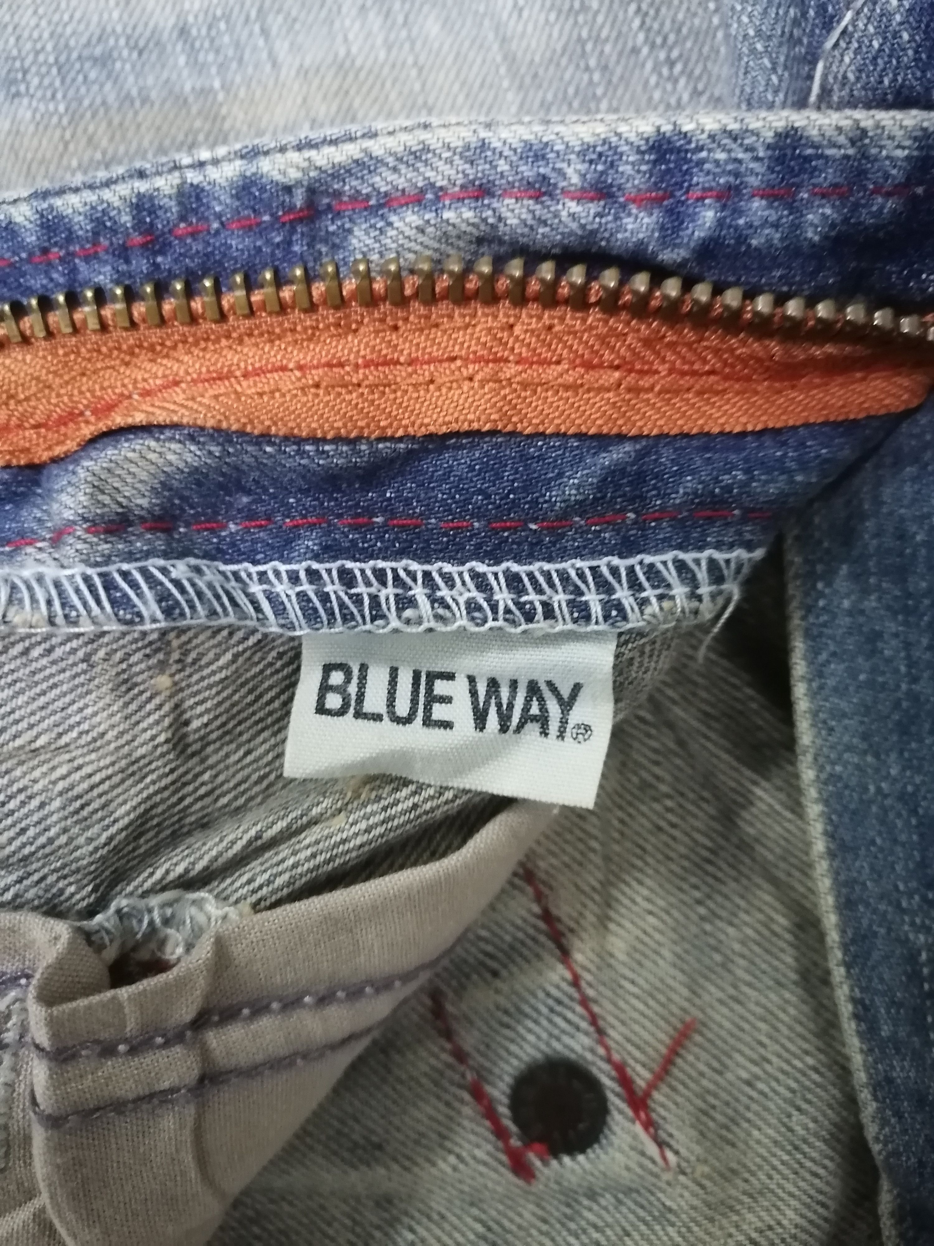 Japanese Brand FLARED🔥Blue Way Faded Blue Distressed Denim Pants⚡⚡⚡ Size US 34 / EU 50 - 9 Thumbnail