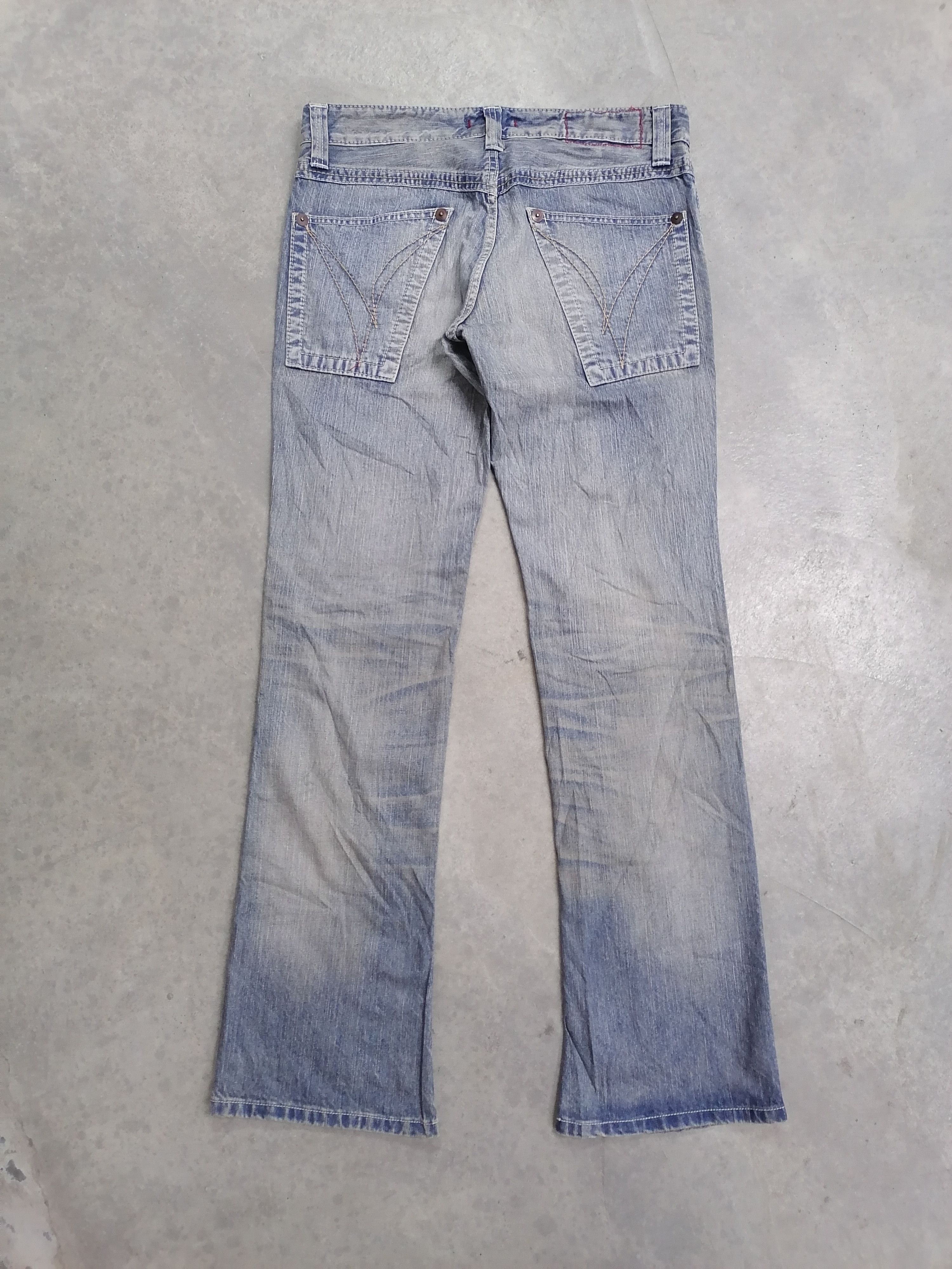 Japanese Brand FLARED🔥Blue Way Faded Blue Distressed Denim Pants⚡⚡⚡ Size US 34 / EU 50 - 7 Thumbnail