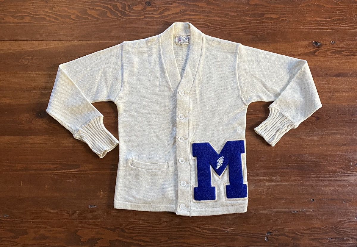 Puritan Vintage 40’s/50’s Puritan Letterman Wool Cardigan Sweater Size US S / EU 44-46 / 1 - 2 Thumbnail