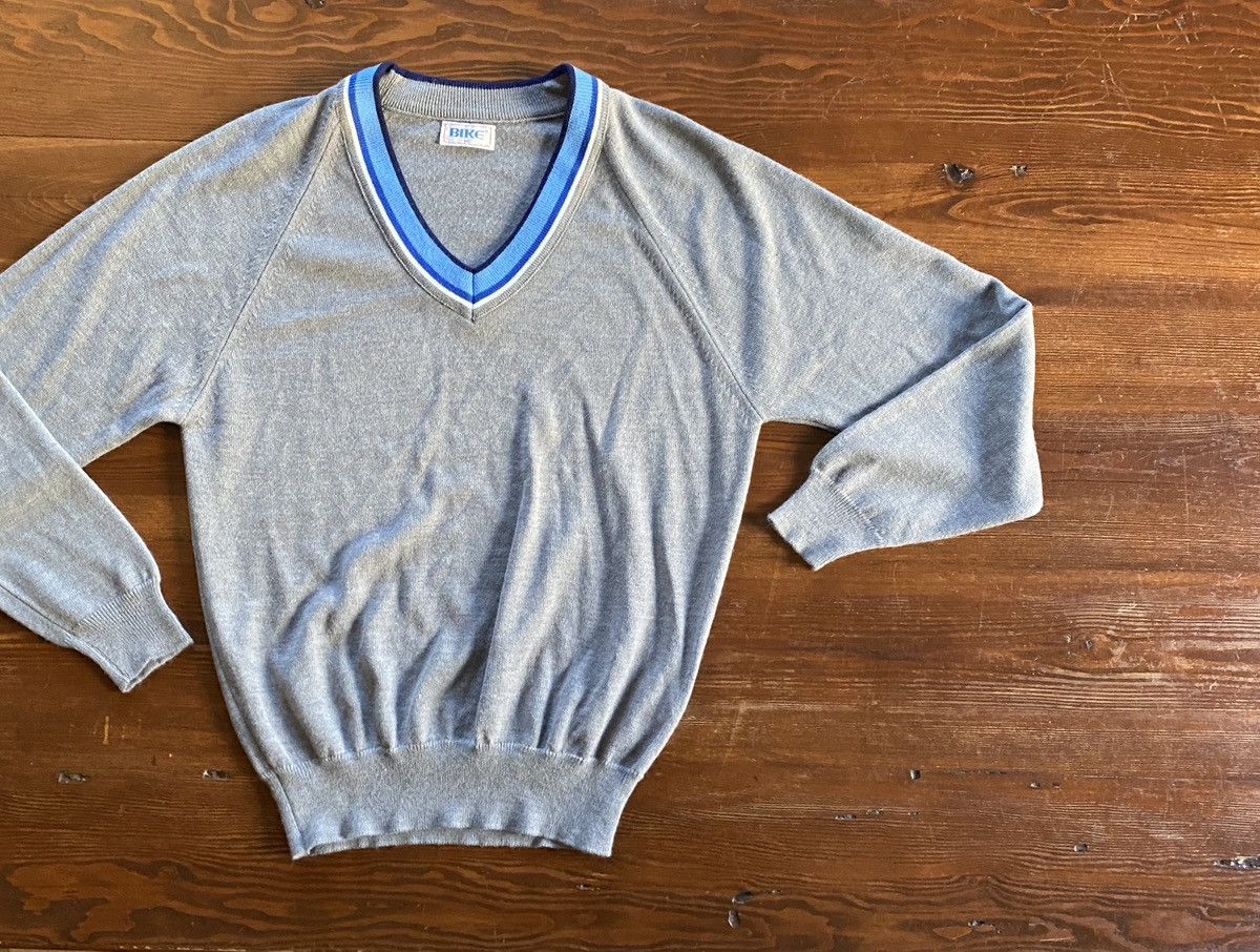 Vintage Vintage 70’s Bike V-Neck Raglan Knit Sweater Size US M / EU 48-50 / 2 - 1 Thumbnail