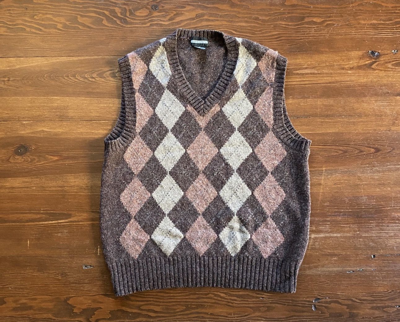 Vintage 80's Potomac Collection Argyle Pullover Sweater Vest