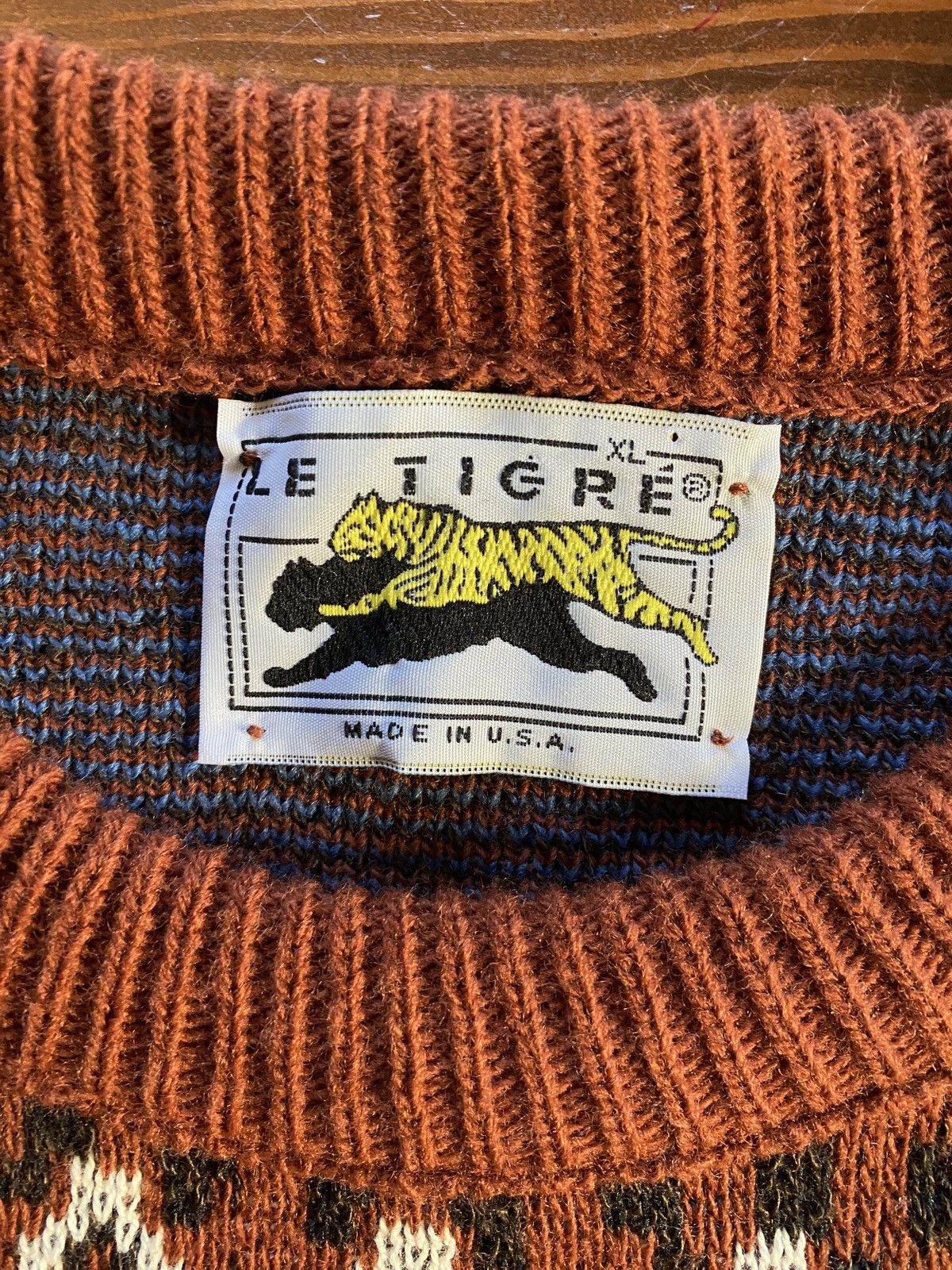Le TIGRE Vintage 80’s Le Tigre Textile Stripes Knit Sweater Size US XL / EU 56 / 4 - 5 Thumbnail