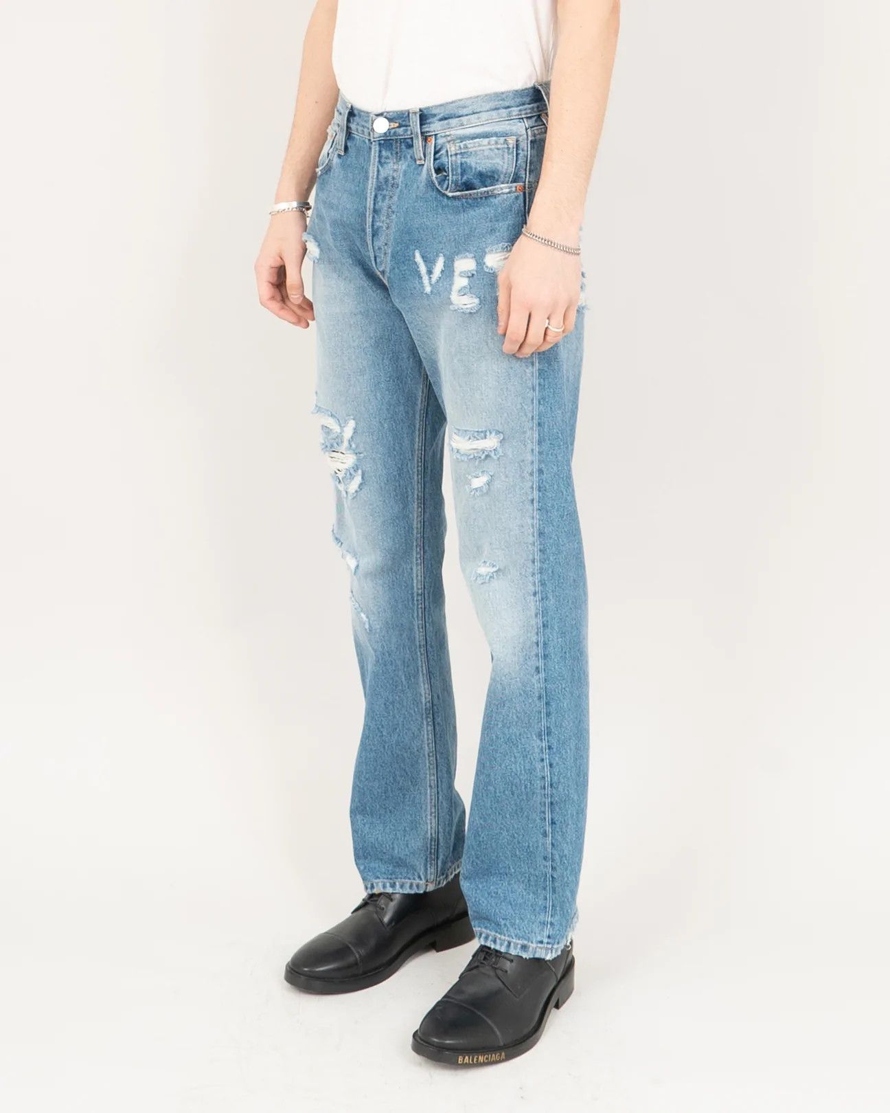 Vetements Anarchy Distressed Washed Denim Size US 30 / EU 46 - 15 Thumbnail
