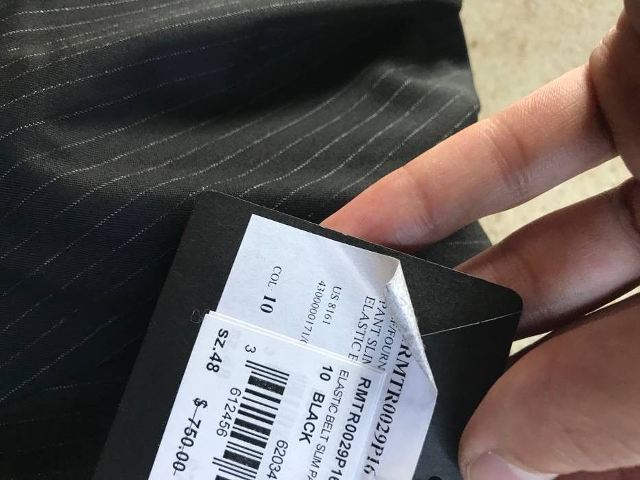 Lanvin Elastic Belt Wool Blend Pants w/ Chalk White Stripes Size US 36 / EU 52 - 9 Thumbnail