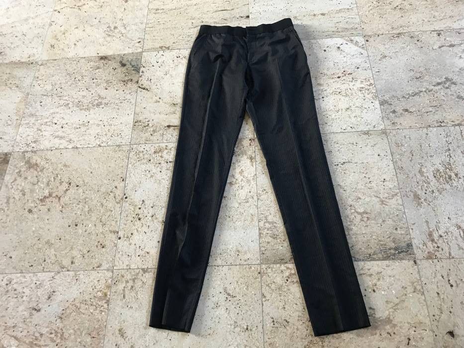 Lanvin Elastic Belt Wool Blend Pants w/ Chalk White Stripes Size US 36 / EU 52 - 2 Thumbnail