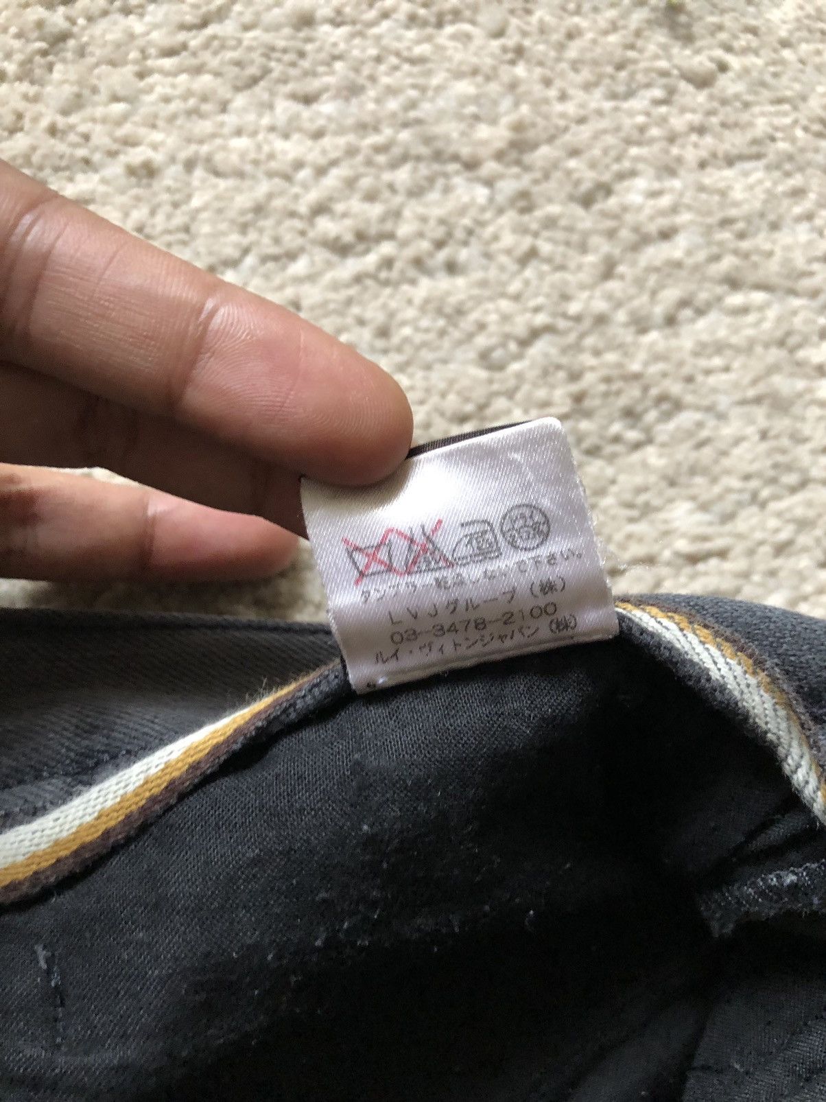 Louis Vuitton 1990s Louis Vuitton Attached Leather Leg Faded Black Jeans Size US 30 / EU 46 - 16 Thumbnail