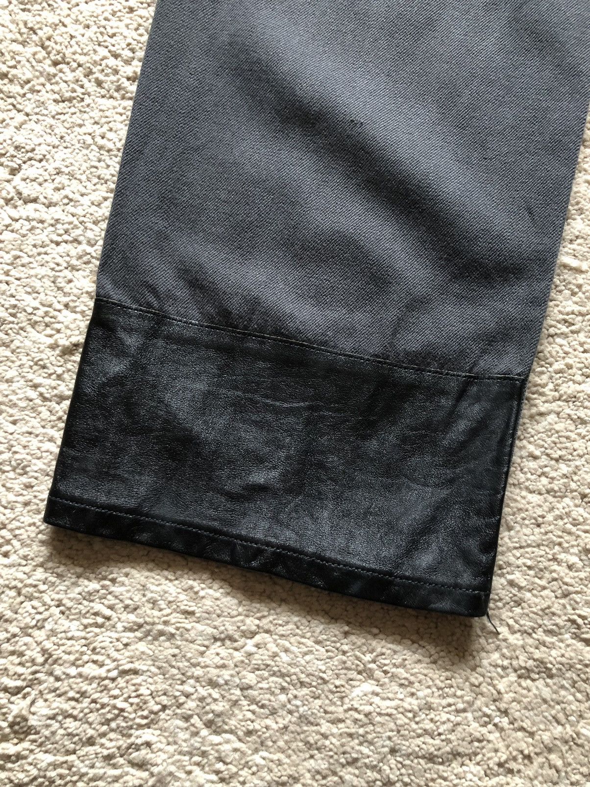 Louis Vuitton 1990s Louis Vuitton Attached Leather Leg Faded Black Jeans Size US 30 / EU 46 - 9 Thumbnail