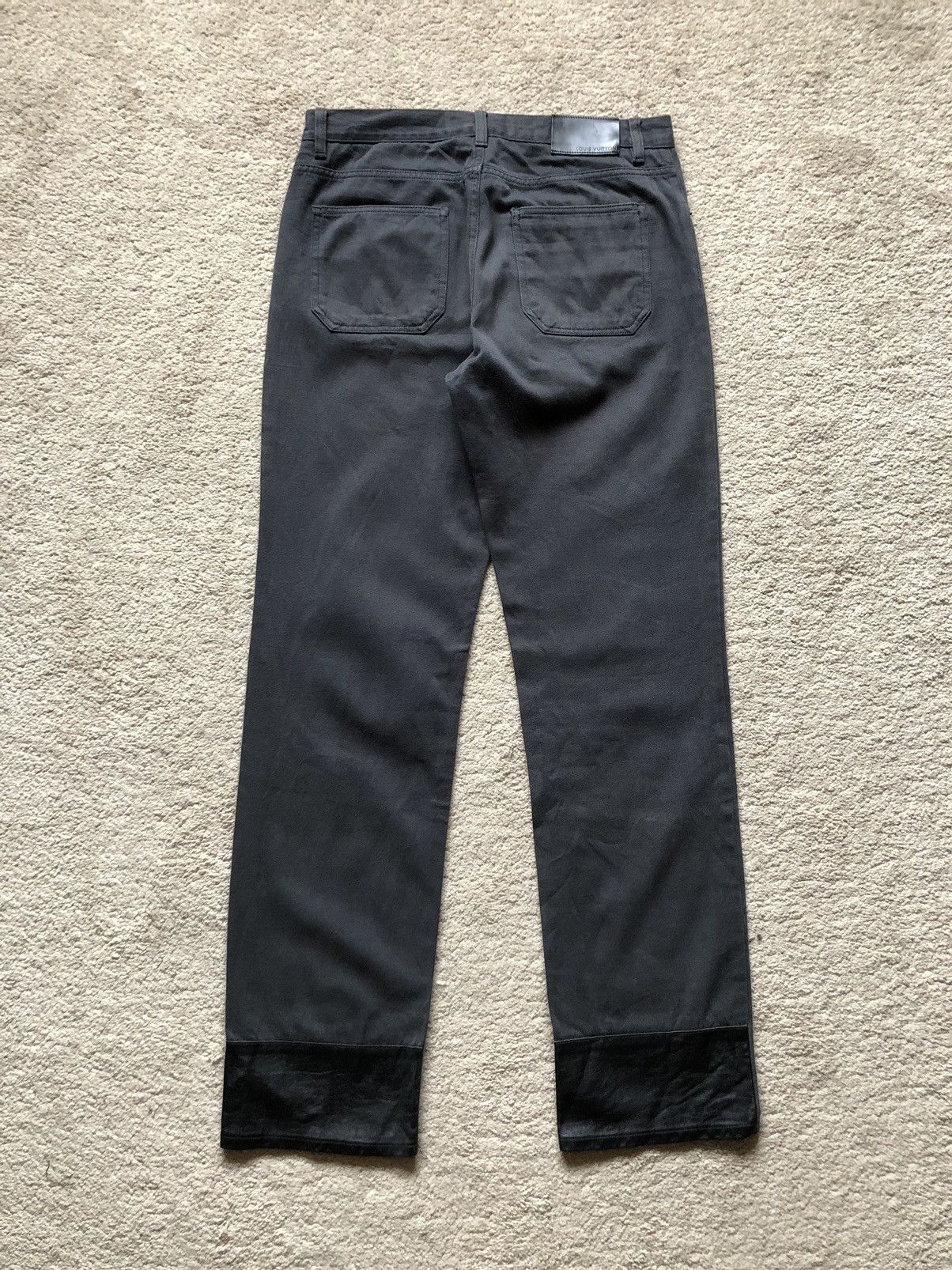Louis Vuitton 1990s Louis Vuitton Attached Leather Leg Faded Black Jeans Size US 30 / EU 46 - 2 Thumbnail