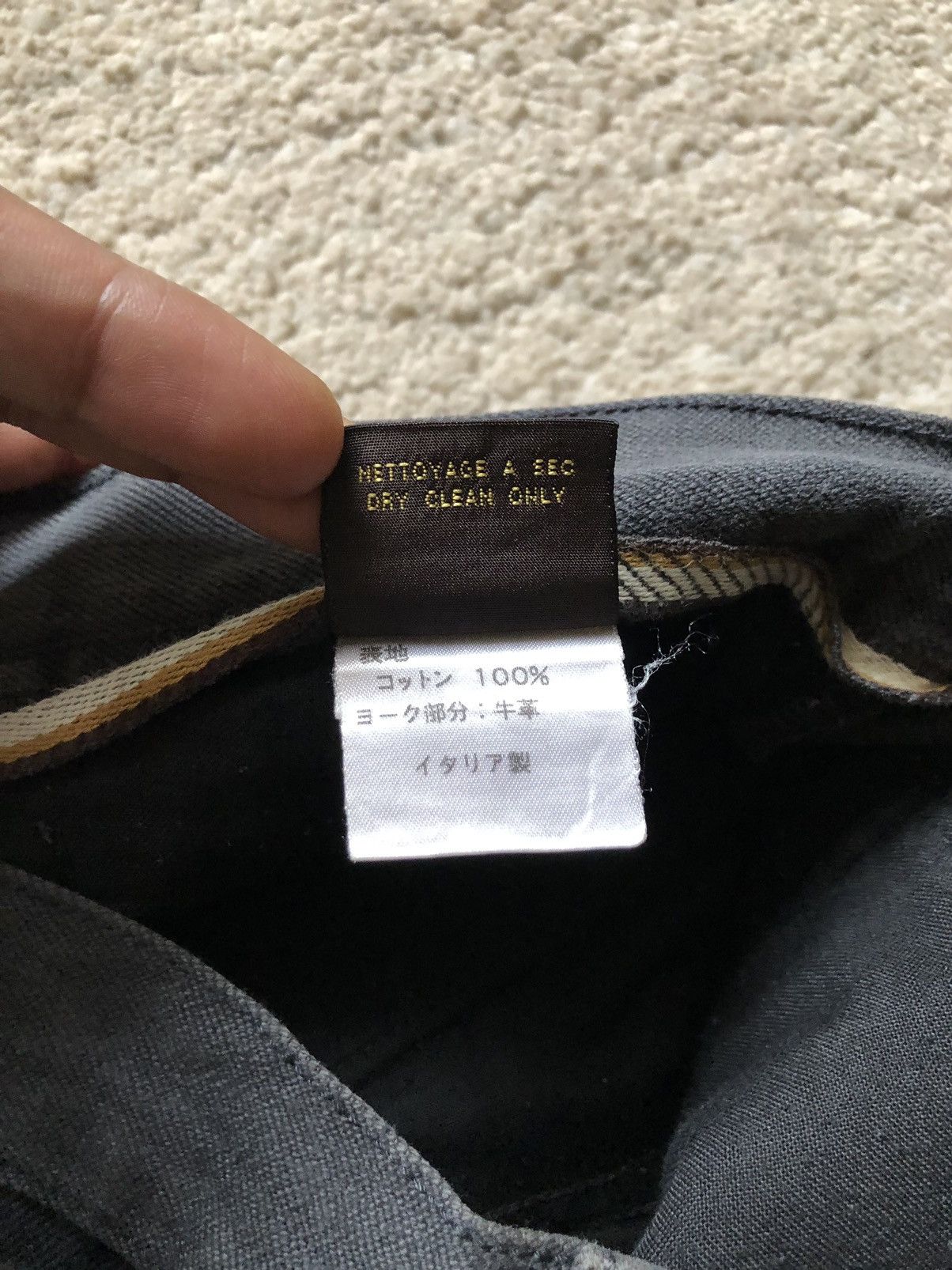 Louis Vuitton 1990s Louis Vuitton Attached Leather Leg Faded Black Jeans Size US 30 / EU 46 - 15 Thumbnail