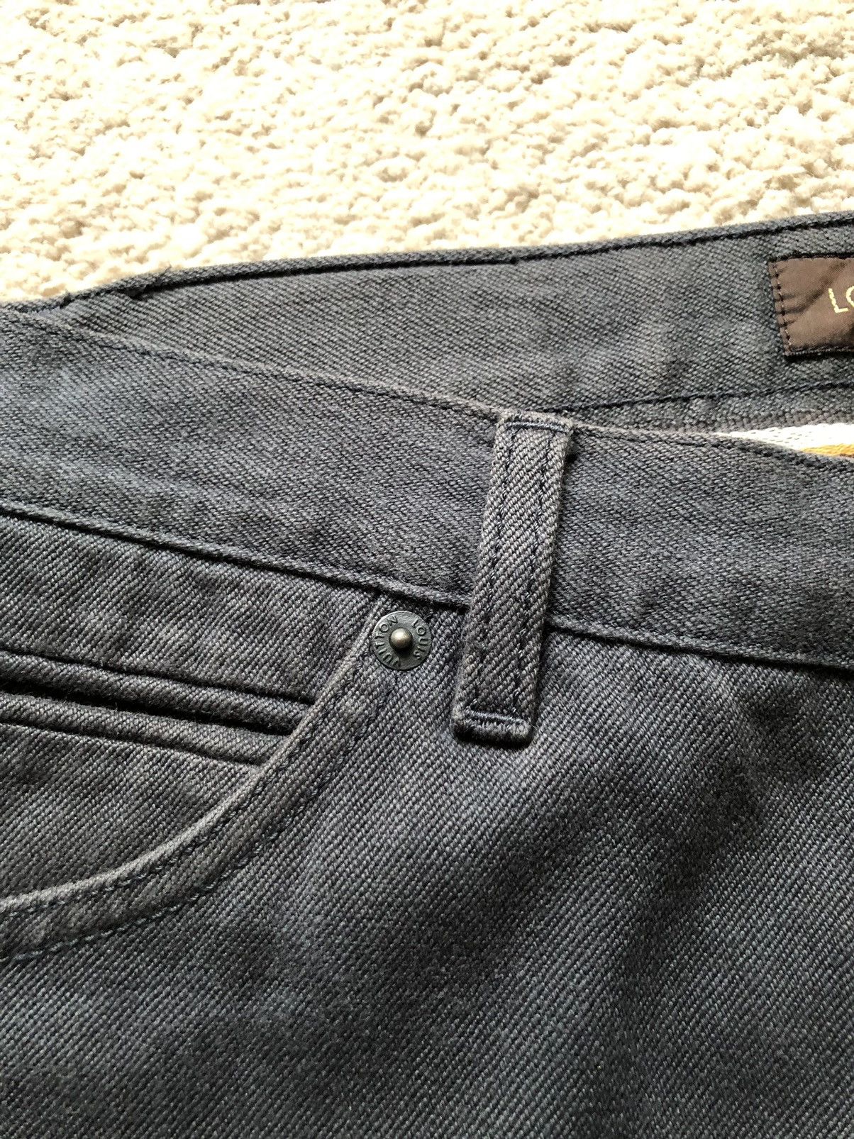 Louis Vuitton 1990s Louis Vuitton Attached Leather Leg Faded Black Jeans Size US 30 / EU 46 - 11 Thumbnail