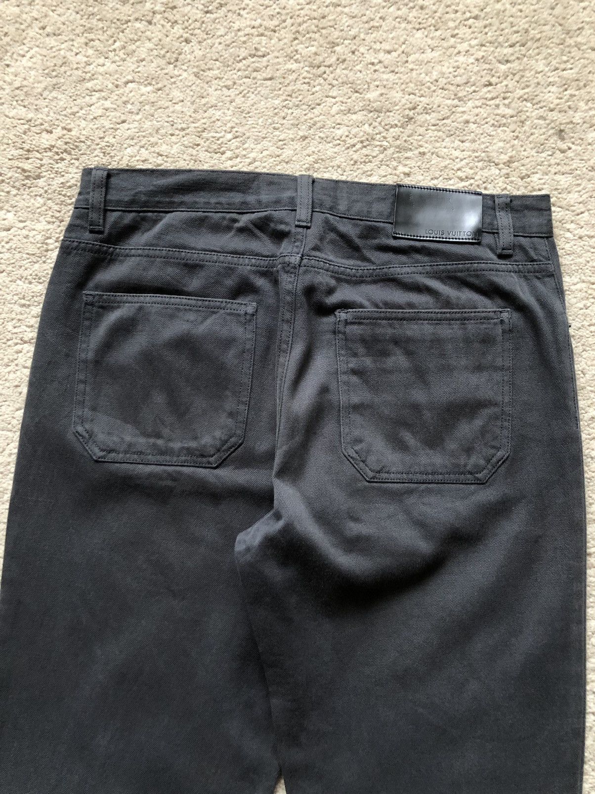 Louis Vuitton 1990s Louis Vuitton Attached Leather Leg Faded Black Jeans Size US 30 / EU 46 - 6 Thumbnail