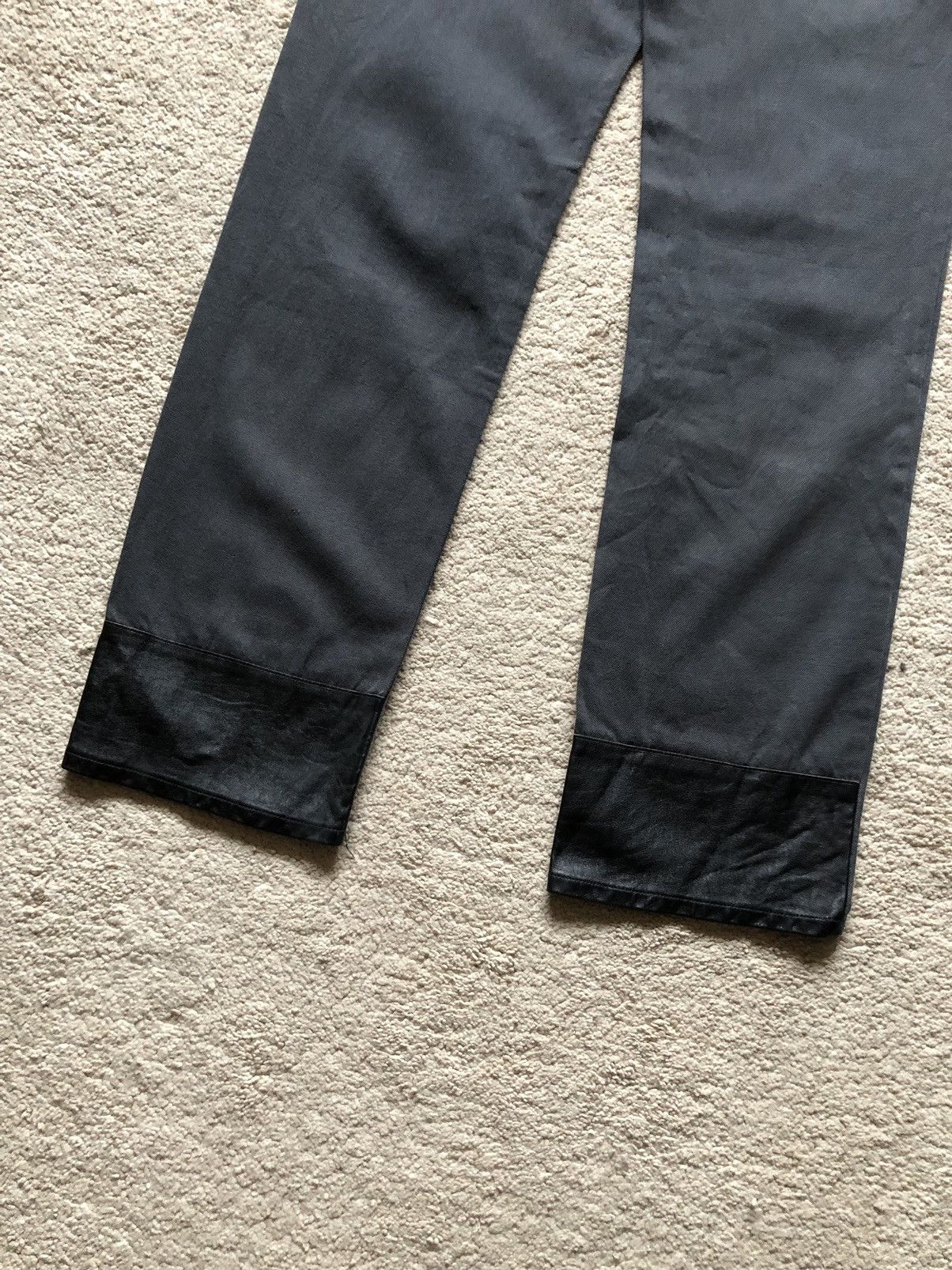 Louis Vuitton 1990s Louis Vuitton Attached Leather Leg Faded Black Jeans Size US 30 / EU 46 - 8 Thumbnail