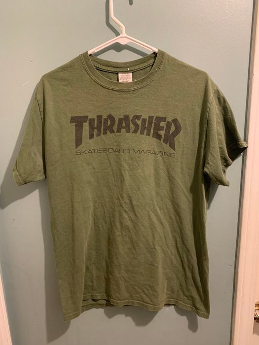 Vintage Thrasher tee in olive | Grailed