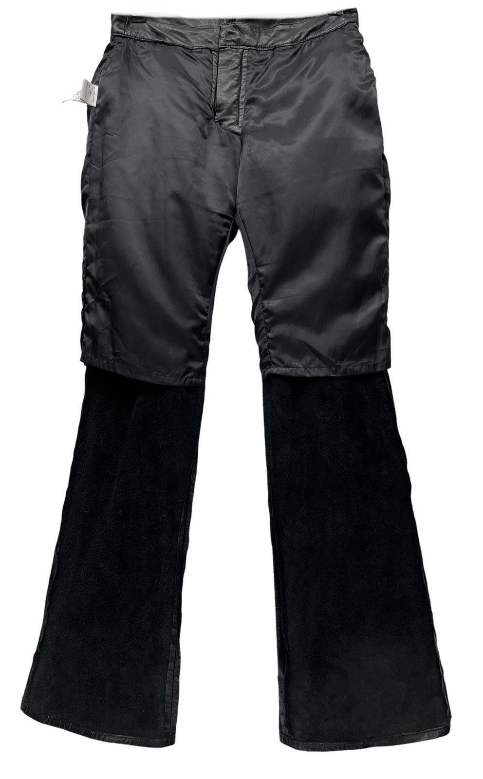 Genuine Leather FYE FLARE🔥Vtg Matsuda Black Punk Flare Light Leather Pants Size US 28 / EU 44 - 14 Thumbnail
