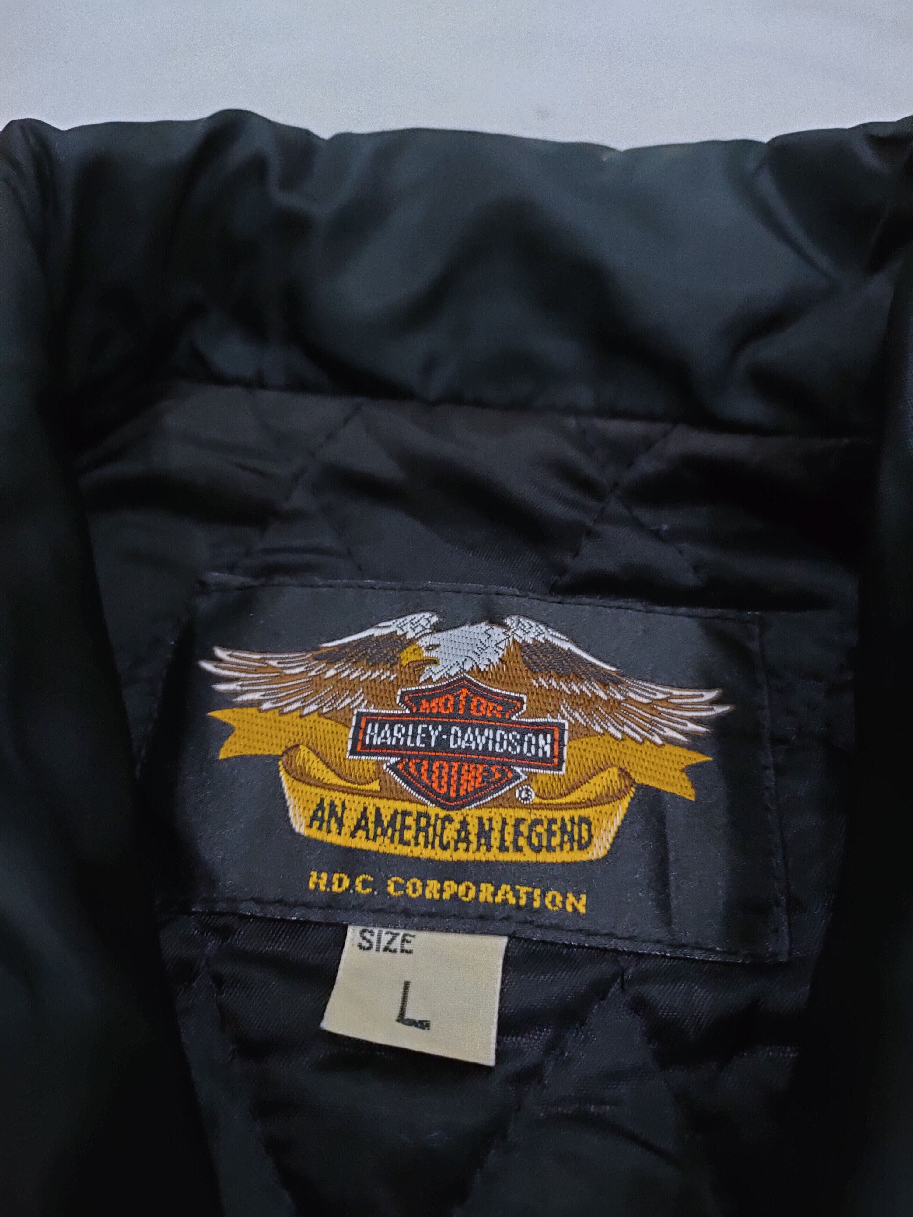 Harley Davidson VTG HARLEY DAVIDSON MILWAUKEE IRON QUILTED BIKER JACKET Size US L / EU 52-54 / 3 - 5 Thumbnail